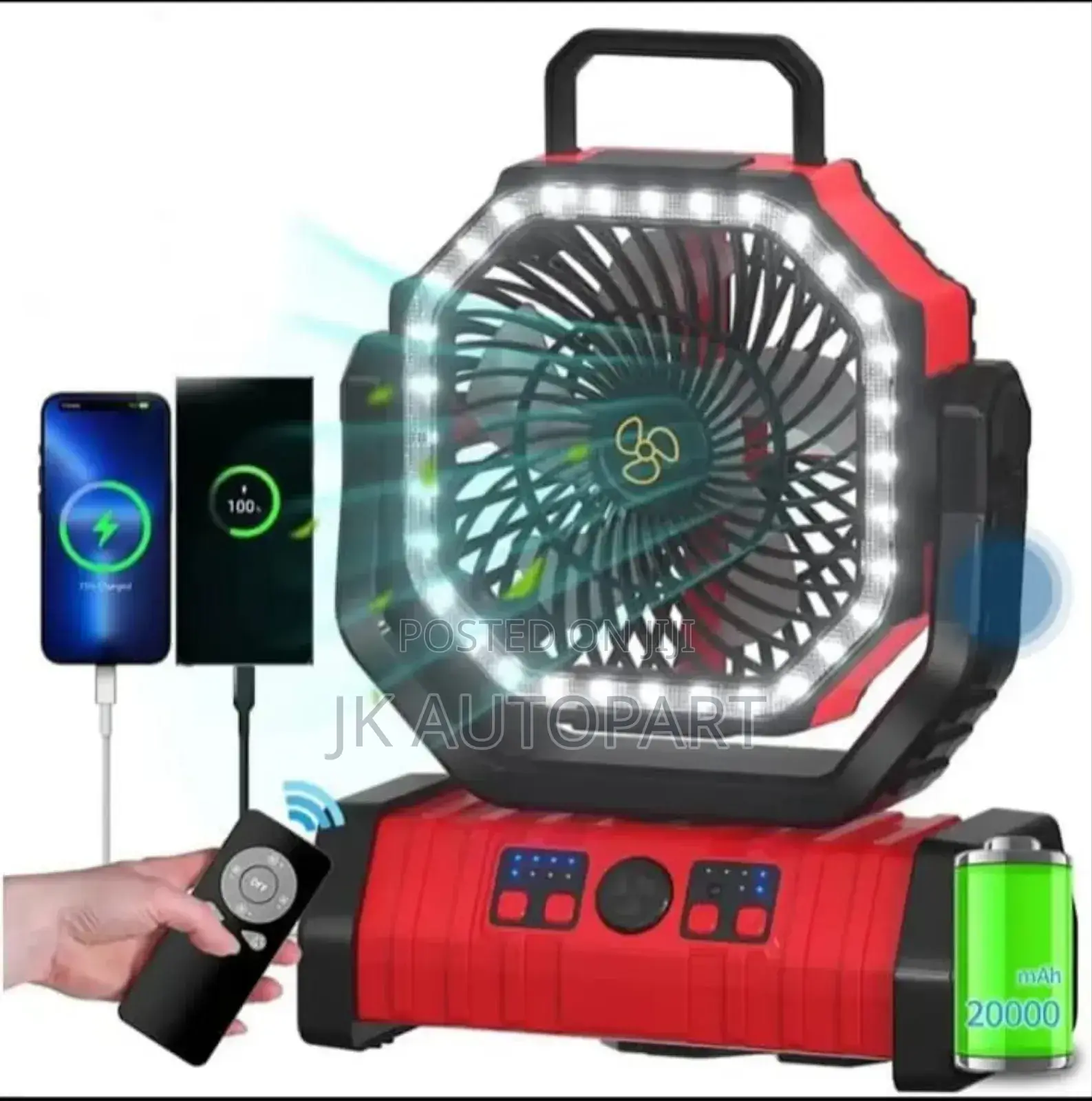 60hrs Electric Fan With Light and Usb