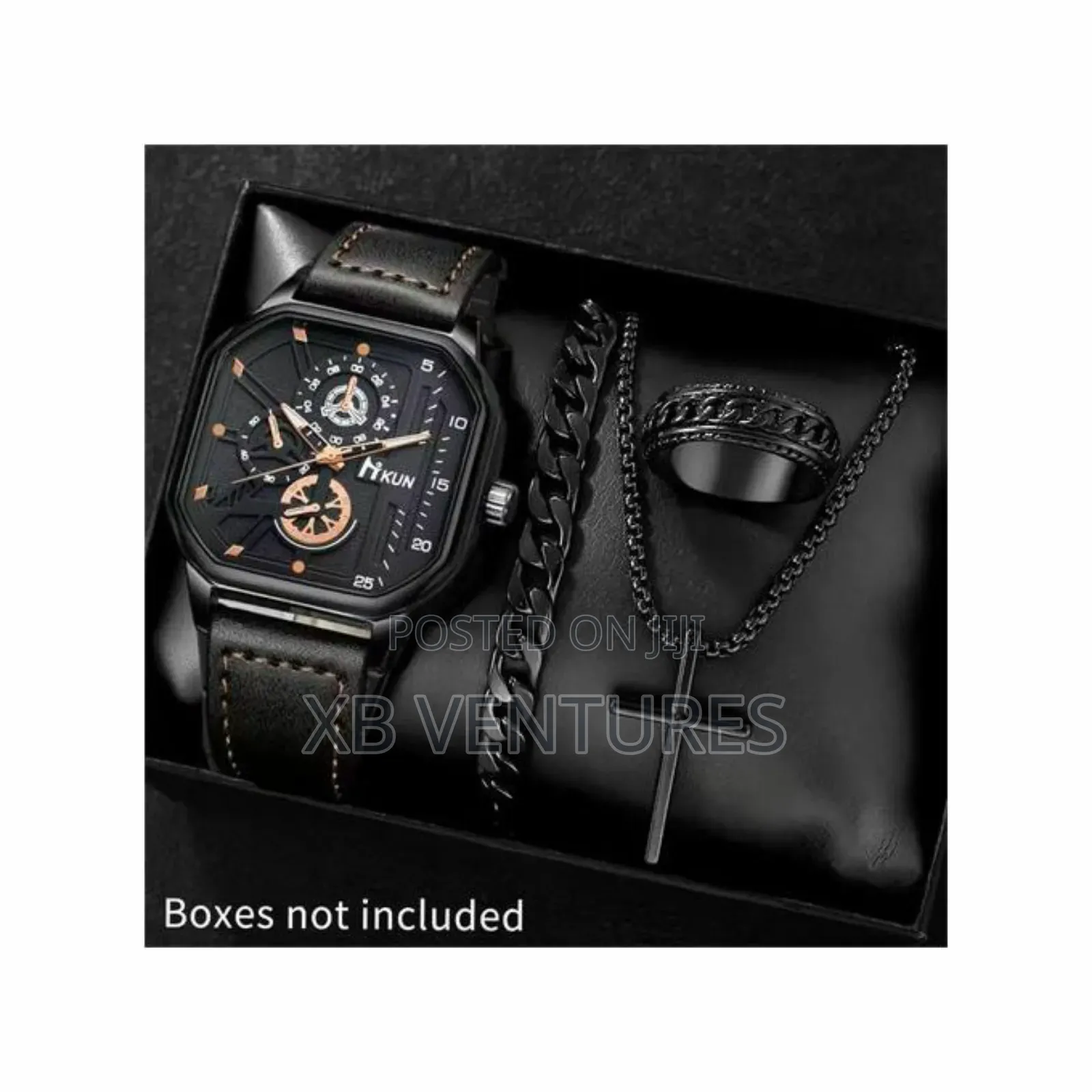 Sophisticated Skeleton Dial Watch + Luxury Bracelet