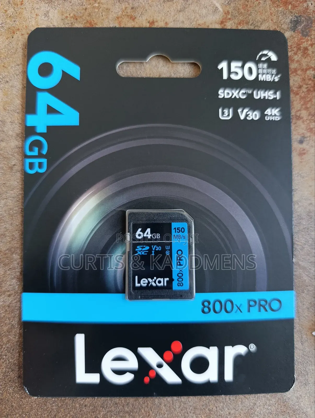 Genuine Lexar 64gig 800x Pro 150mb V30 Sd Memory Card.