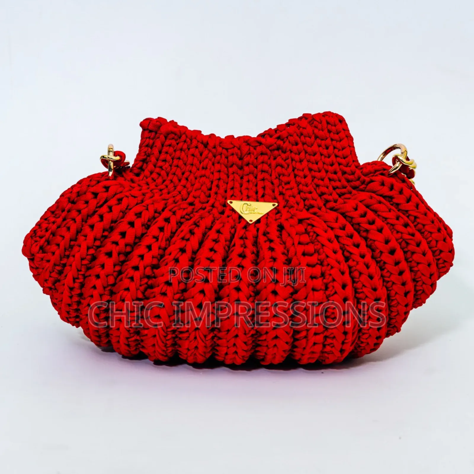 Lush Red Crochet Bag