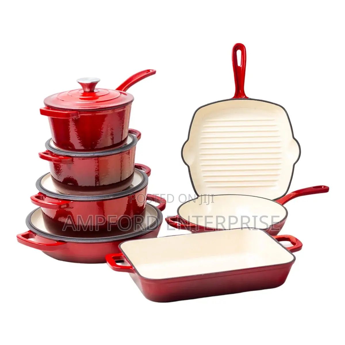 Heavy-Duty Cast Iron Cookware 11 PCS Set