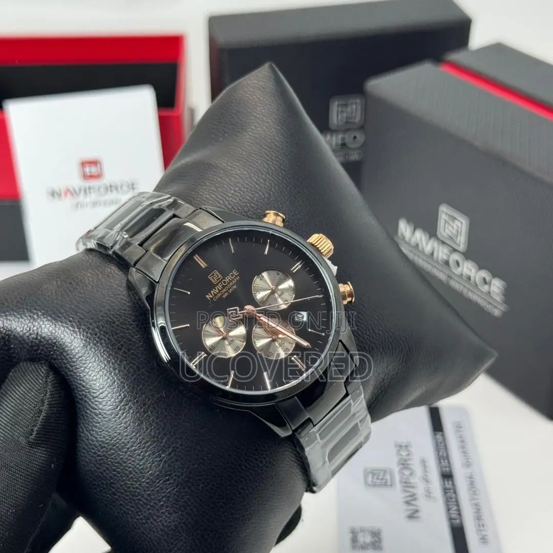 Naviforce Stainless Steel Band Luminous Date Display Chronometer