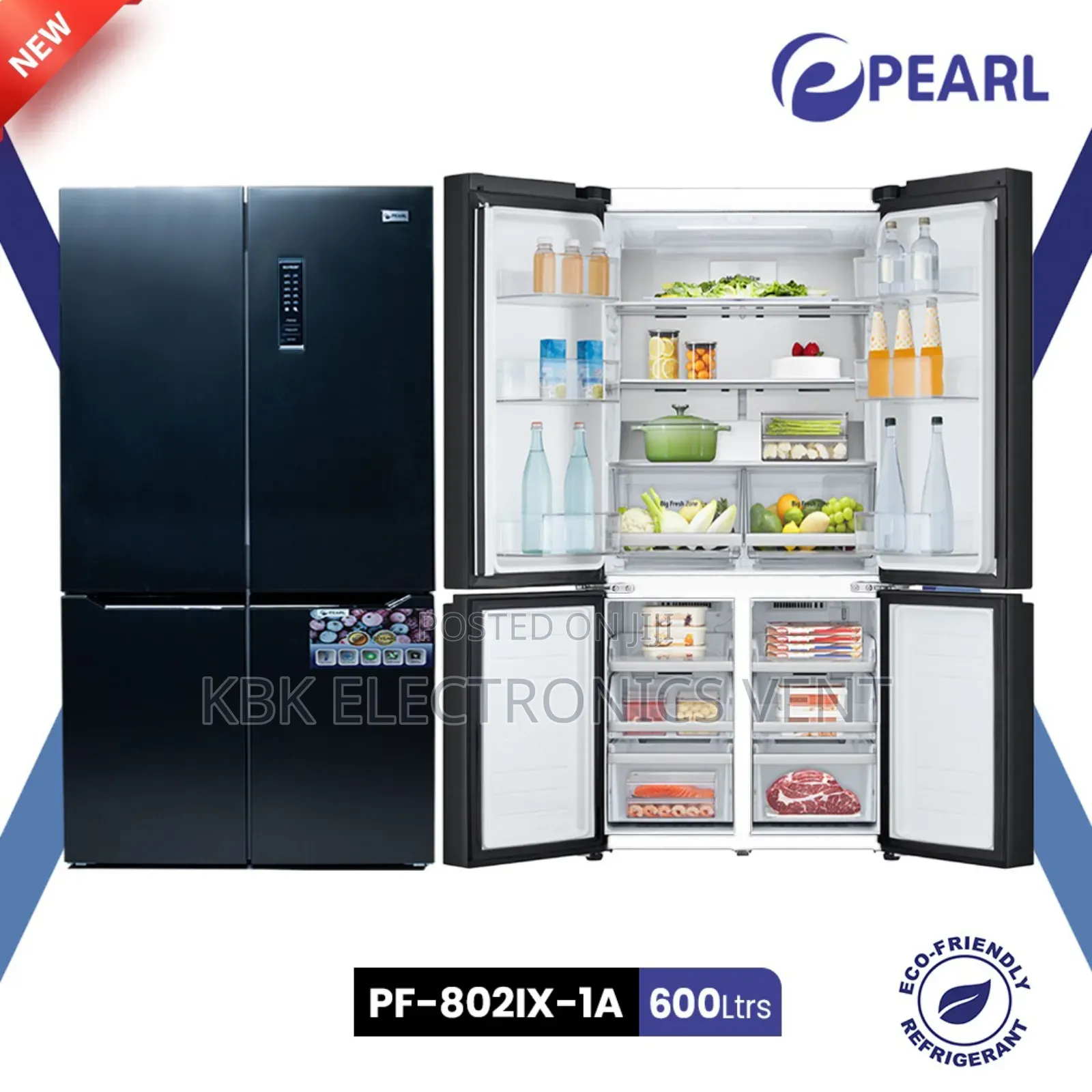 Pearl 600Liters 4Doors Refrigerator Side/Side
