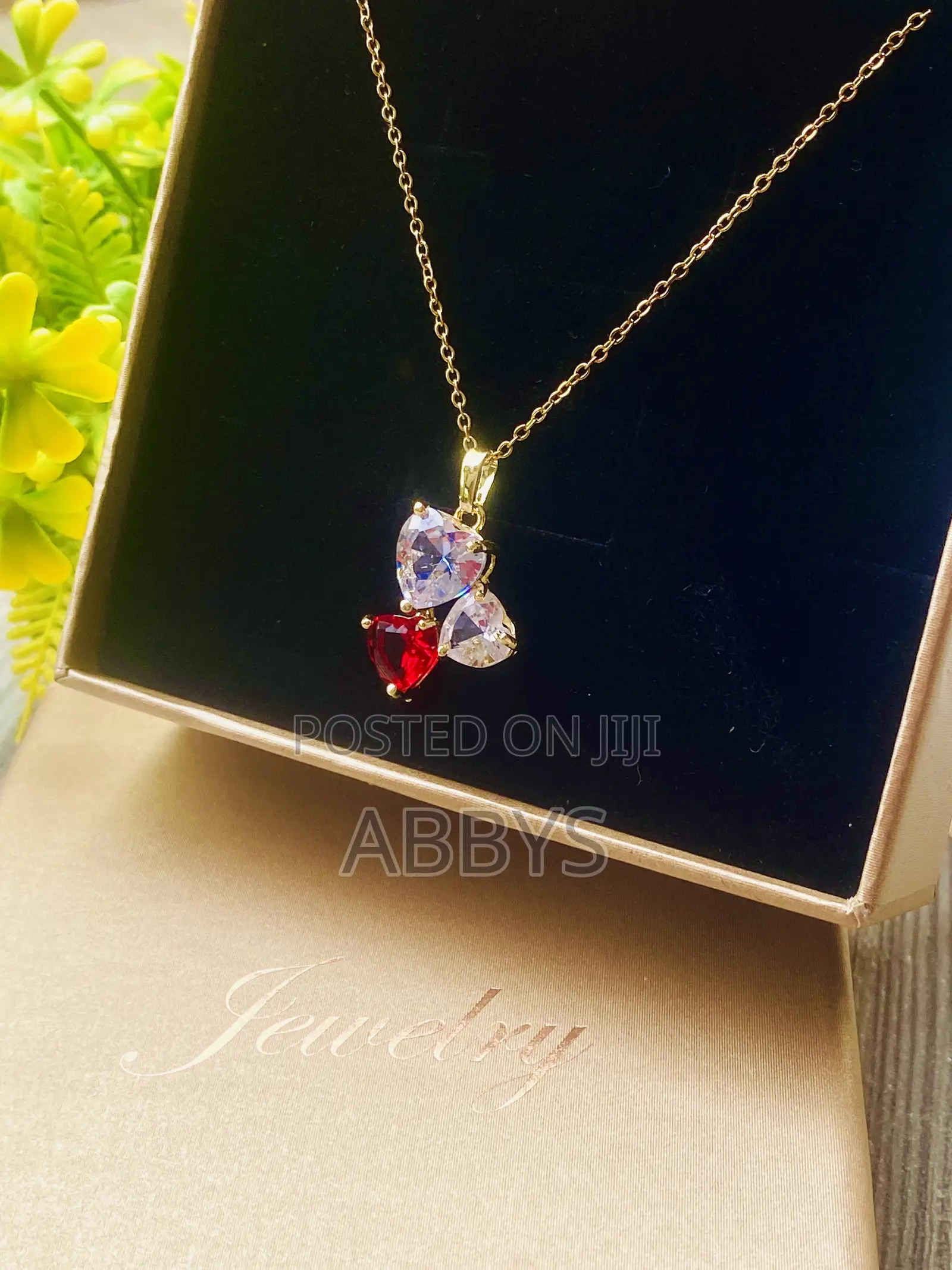 Romantic Triple Heart Pendant Necklace