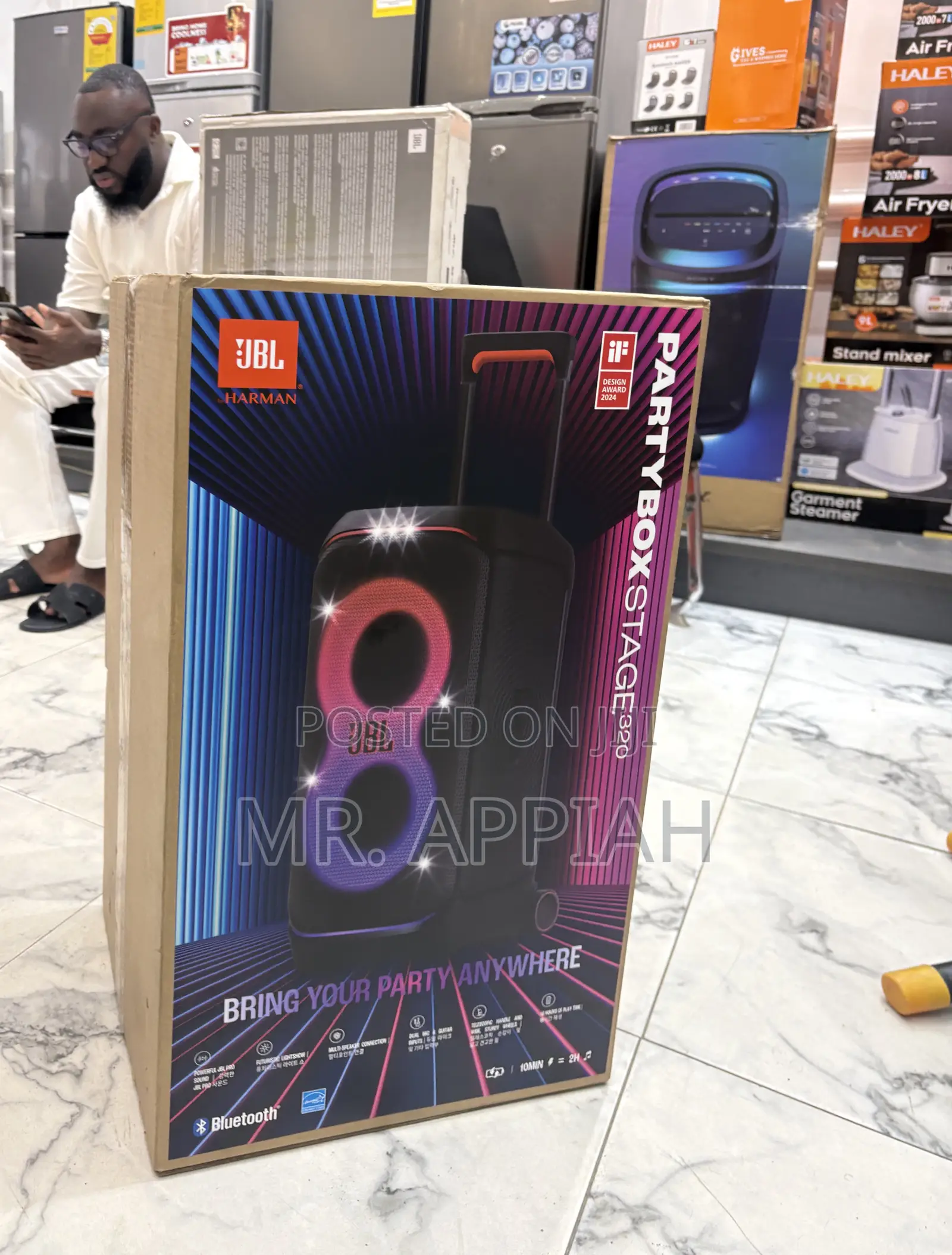 Fresh in Box JBL Party Box 320(240watt)Bluetooth Speaker,Black 