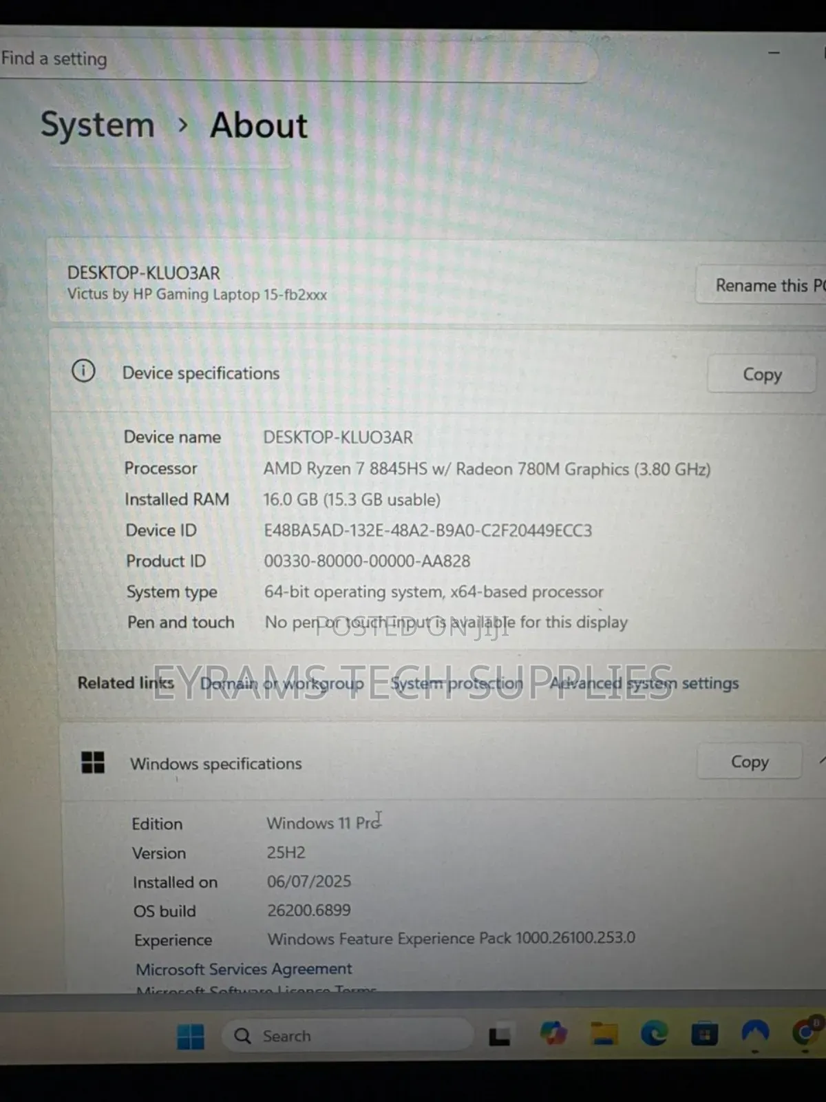 Laptop HP Victus 15 16GB AMD Ryzen 7 SSD 1T