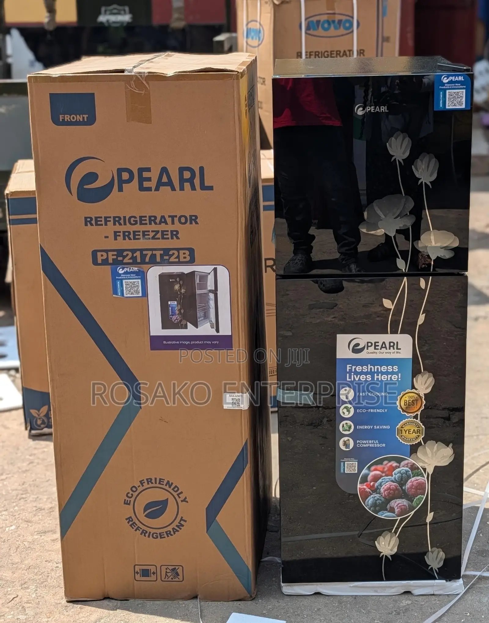 Pearl Pf-217t-2b Black Mirror Fridge *138ltrs*