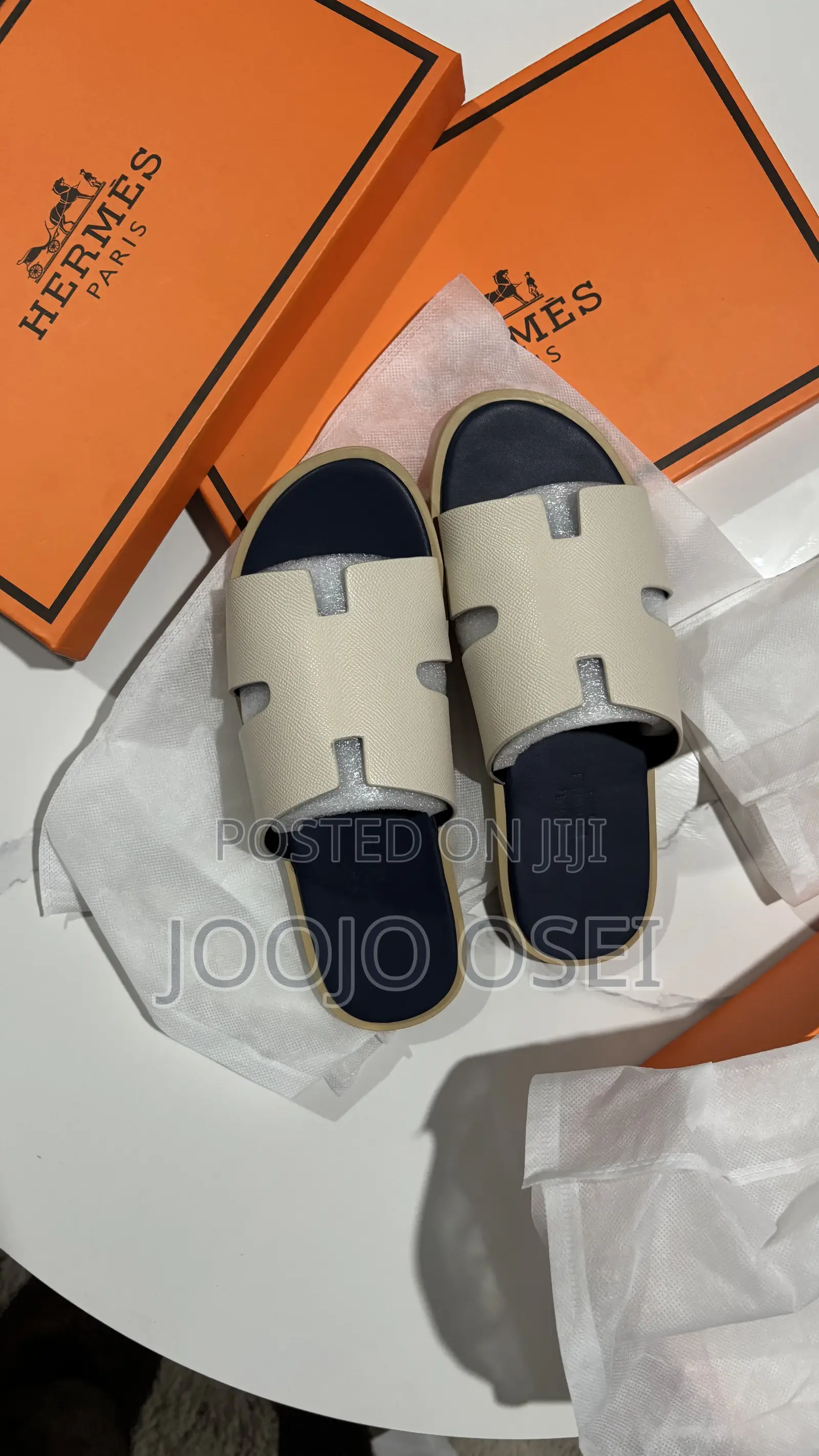 Hermes Italian Slippers in Rare Cream