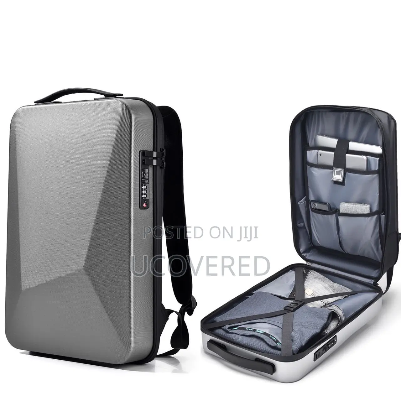 Anti Theft Hard Shell Backpack With Usb Ports And Cable