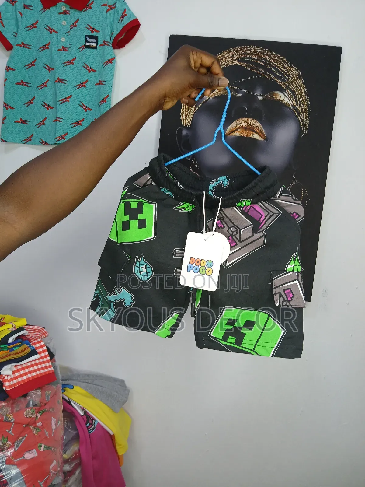 Black and Lemon Shorts for Kids 1-10years