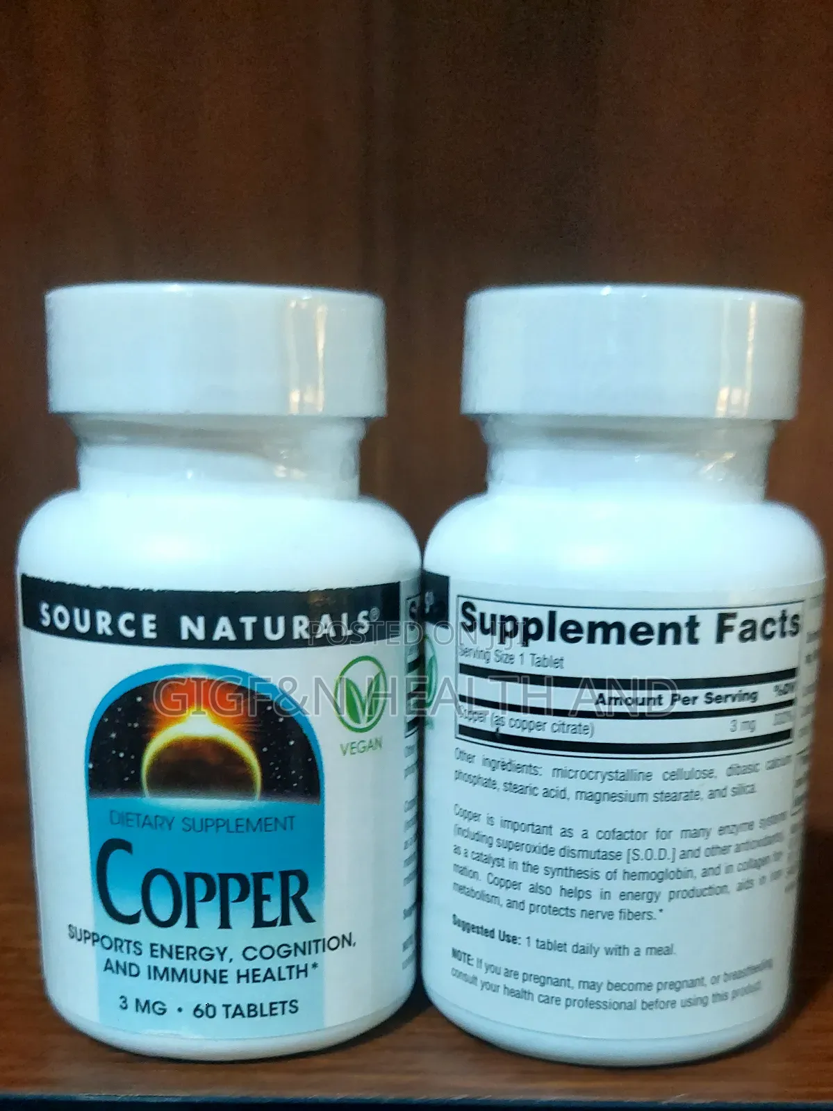 Copper, 3 Mg, 60 Tablets.