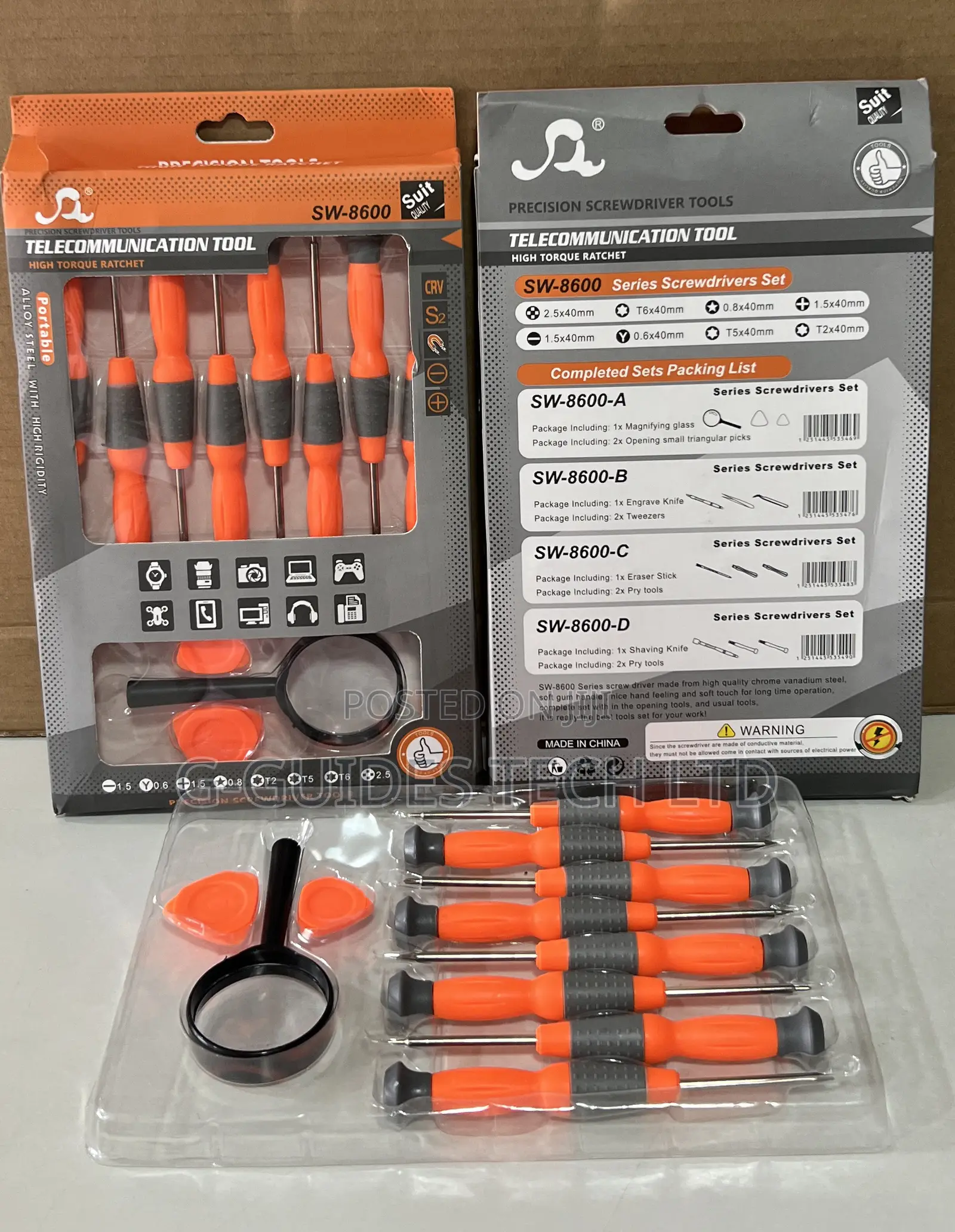 Sw-8600 8-in-1 Precision Screwdriver and Repair Set for Phone, Laptop
