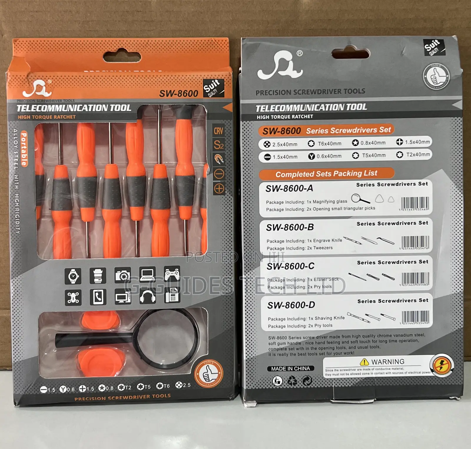 Sw-8600 8-in-1 Precision Screwdriver and Repair Set for Phone, Laptop