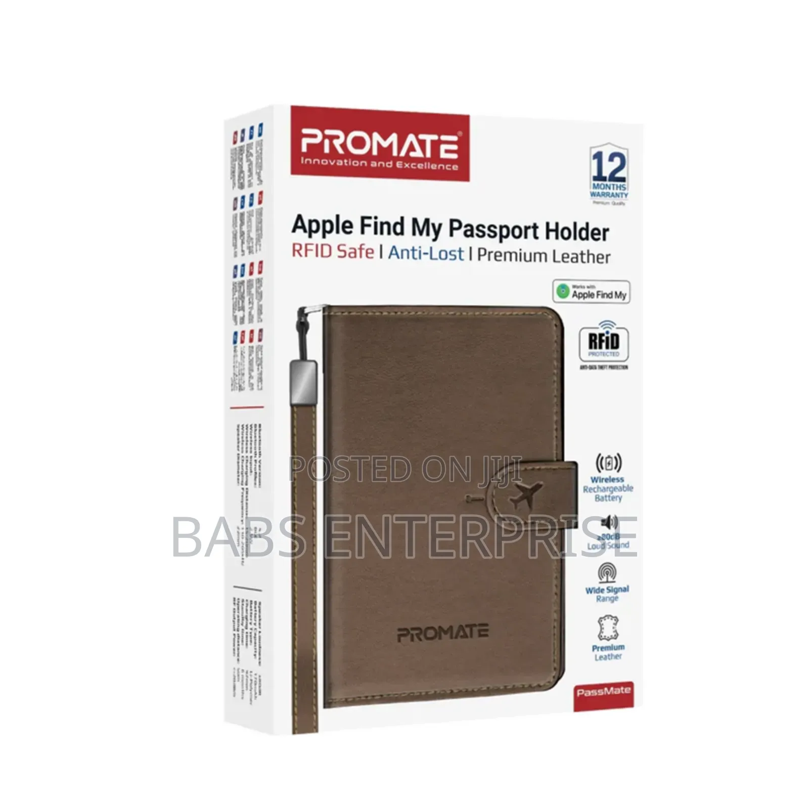 Promate Prowallet Anti-loss Slim Leather Wallet Rfid Smart Tracking