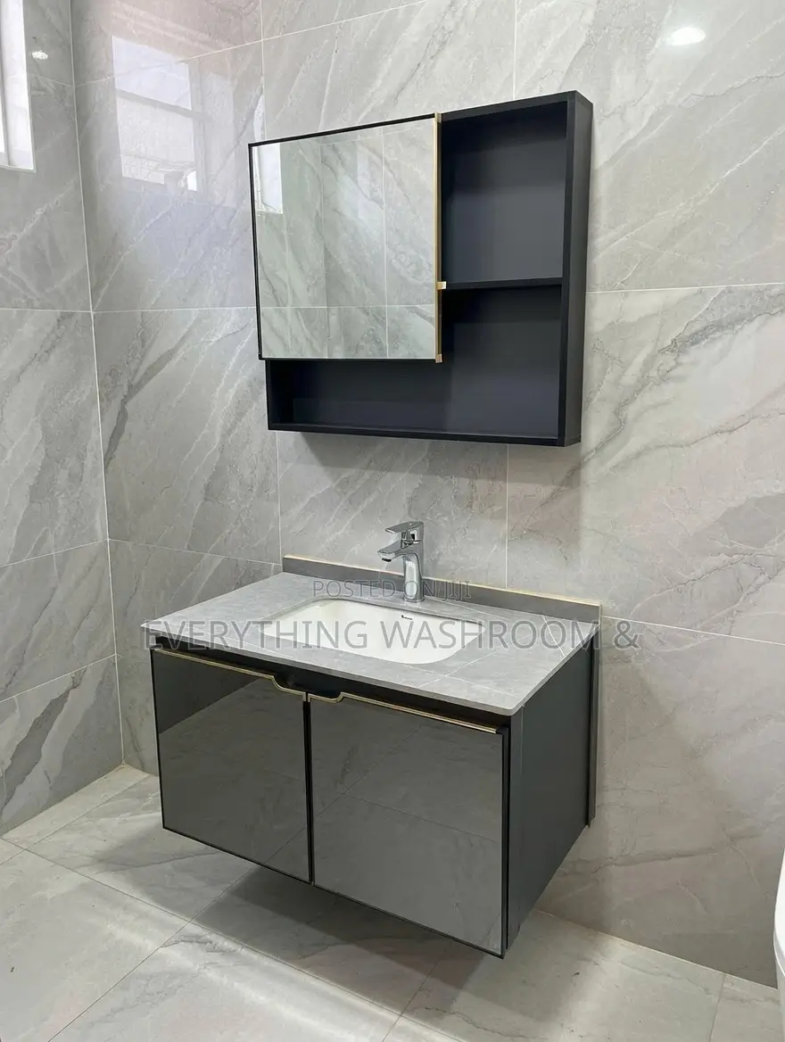 Marble Cabinet Basin 80cm With Mirror_vanity Sink_bathroom Cabinet