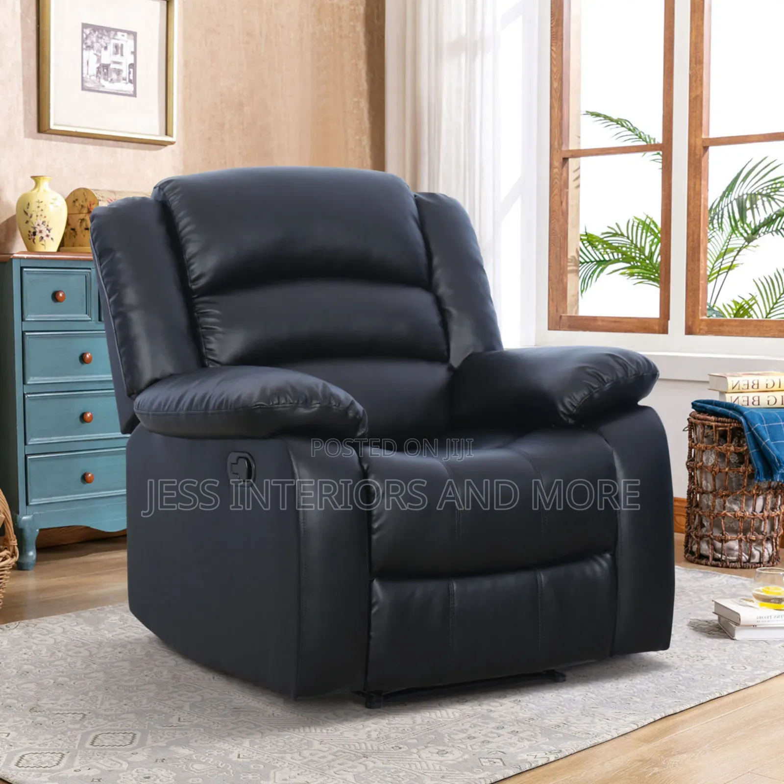Manual Recliner Overstuffed Armchair