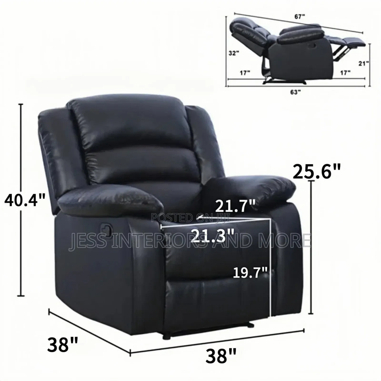 Manual Recliner Overstuffed Armchair
