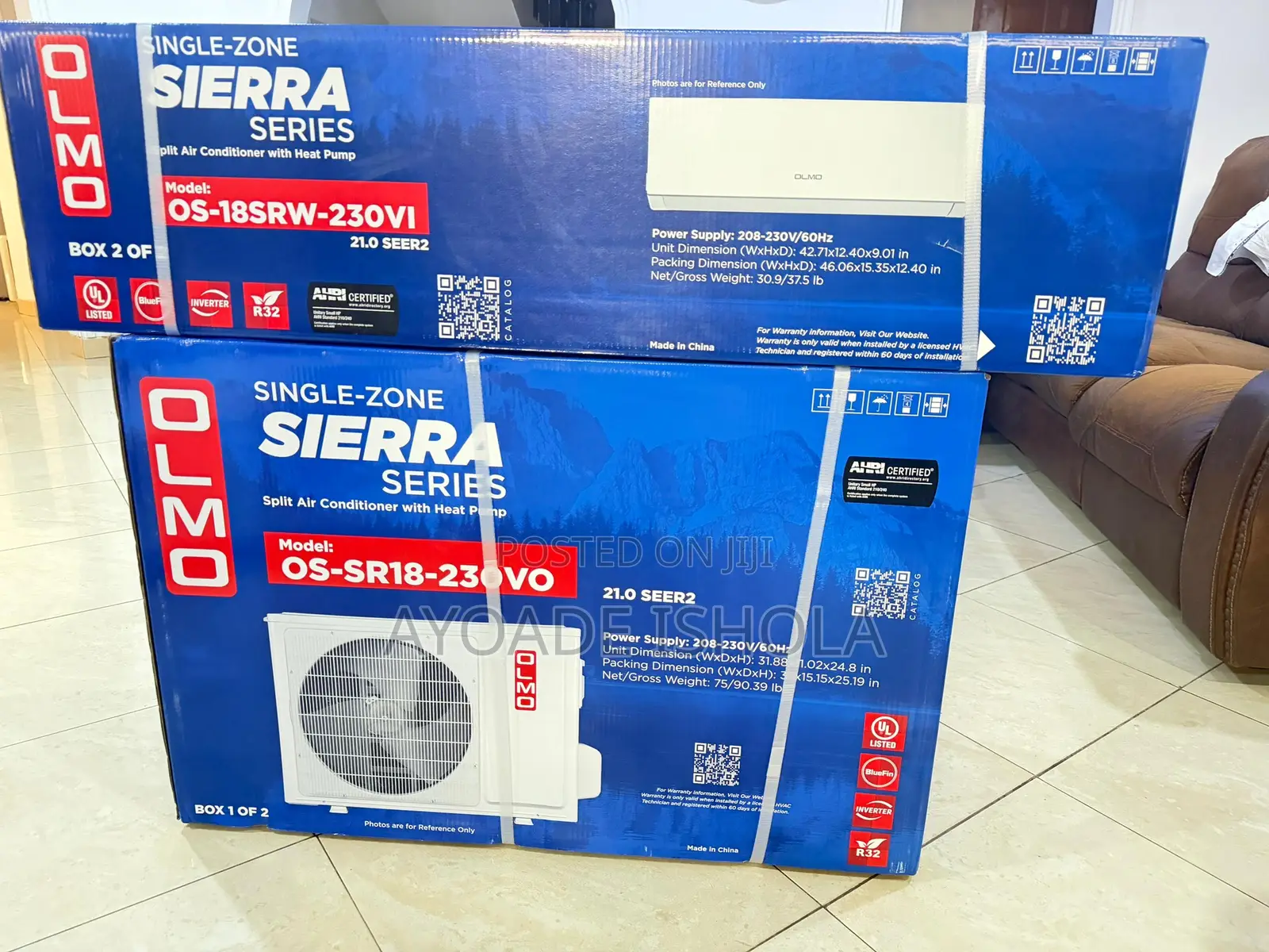 From Usa New Olmo Sierra 2.0 Hp Inverter Ac R32 Gas Wifi Technology