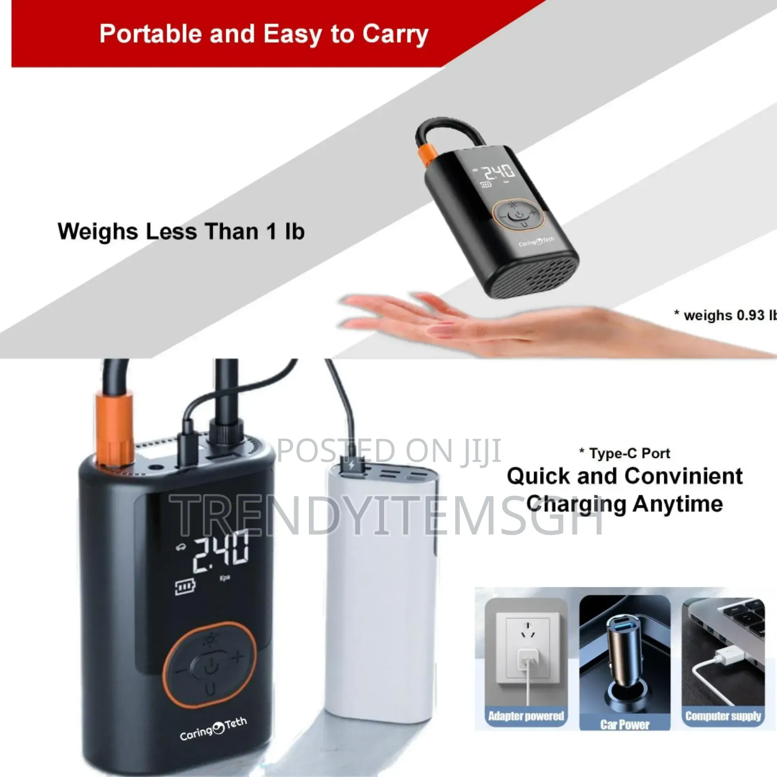 Portable Cordless Air Compressor Inflatable Tire Pump