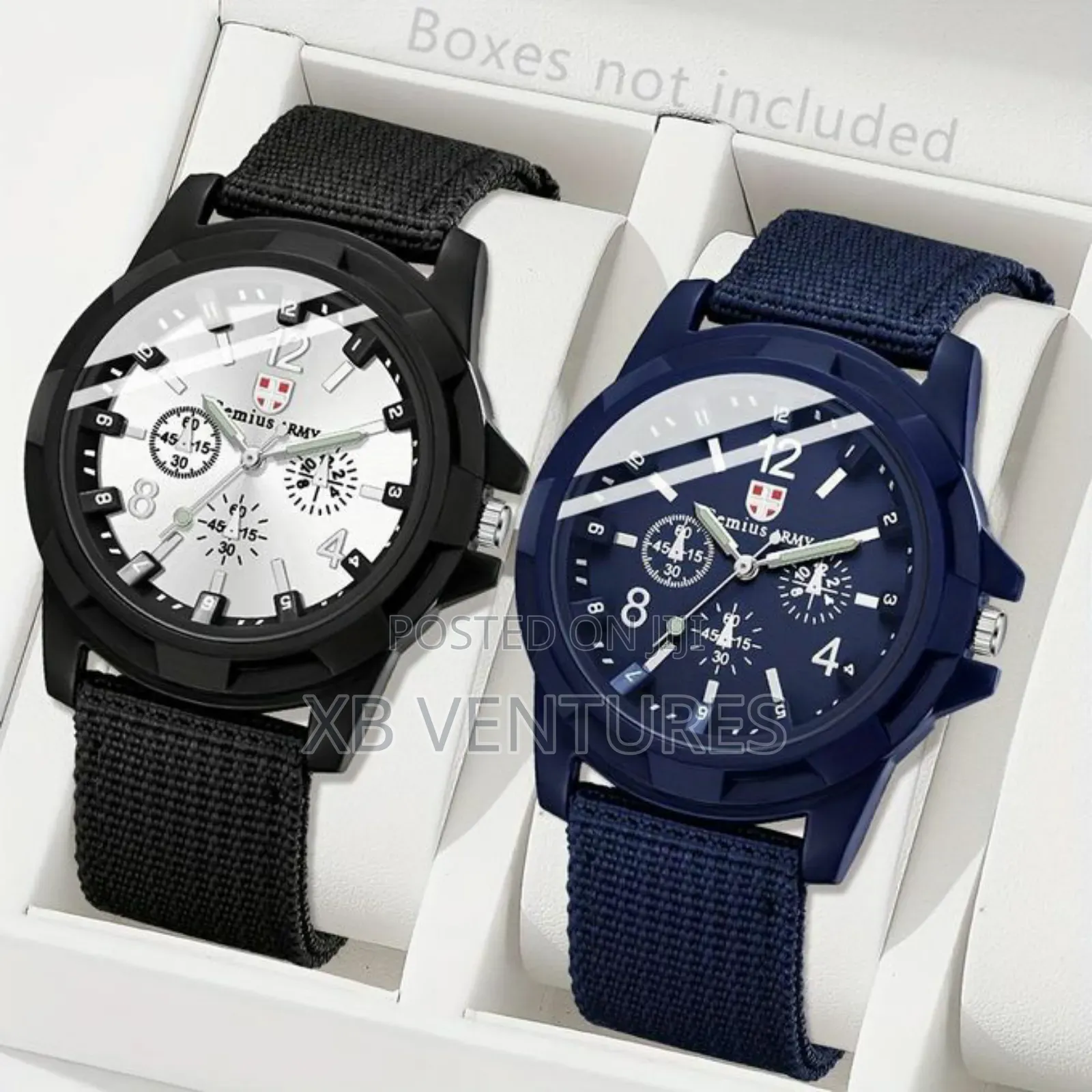 Casual Digital Scale Display, Canvas Strap Watches - 2pcs