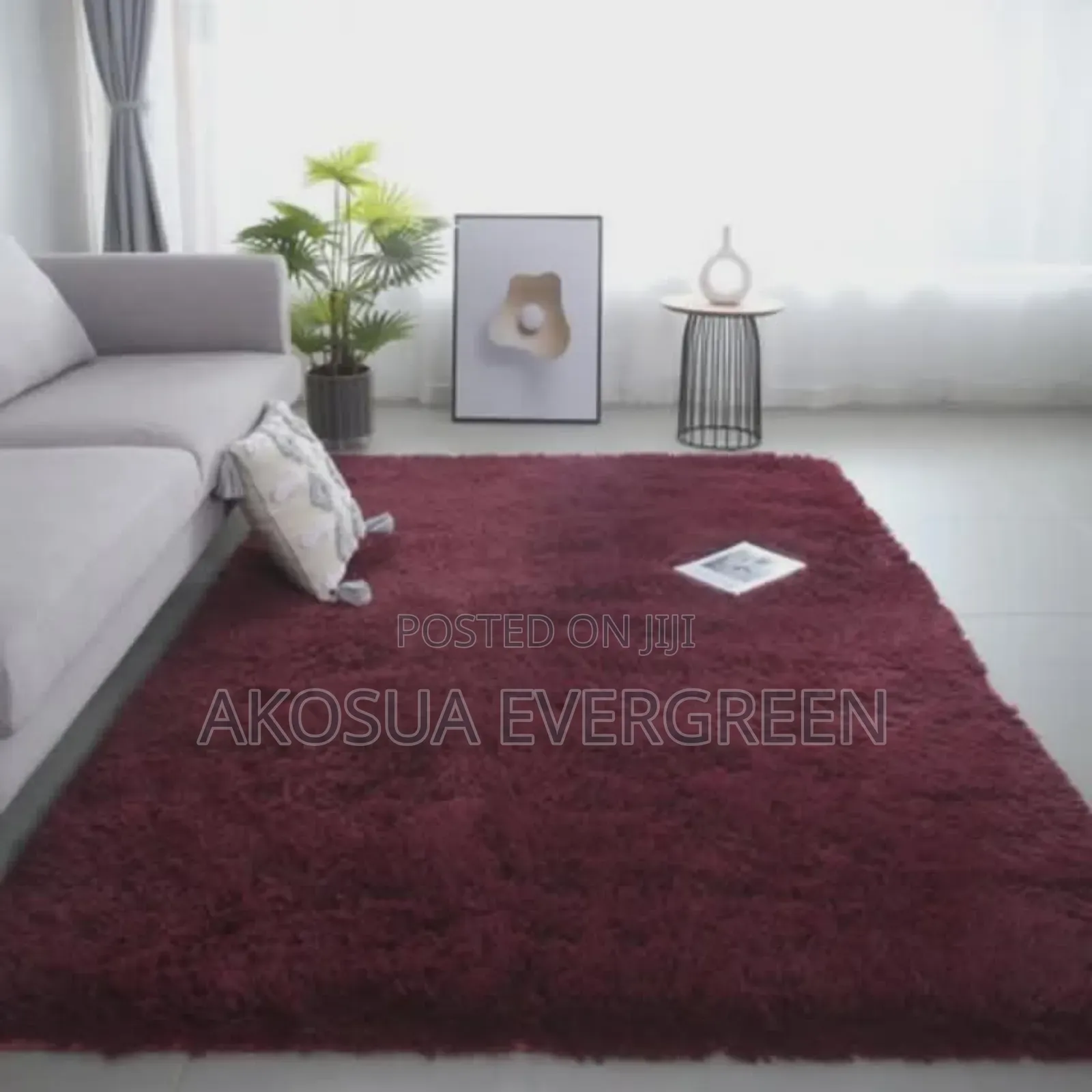 Beautiful Wine Color Fluffy Carpet Available