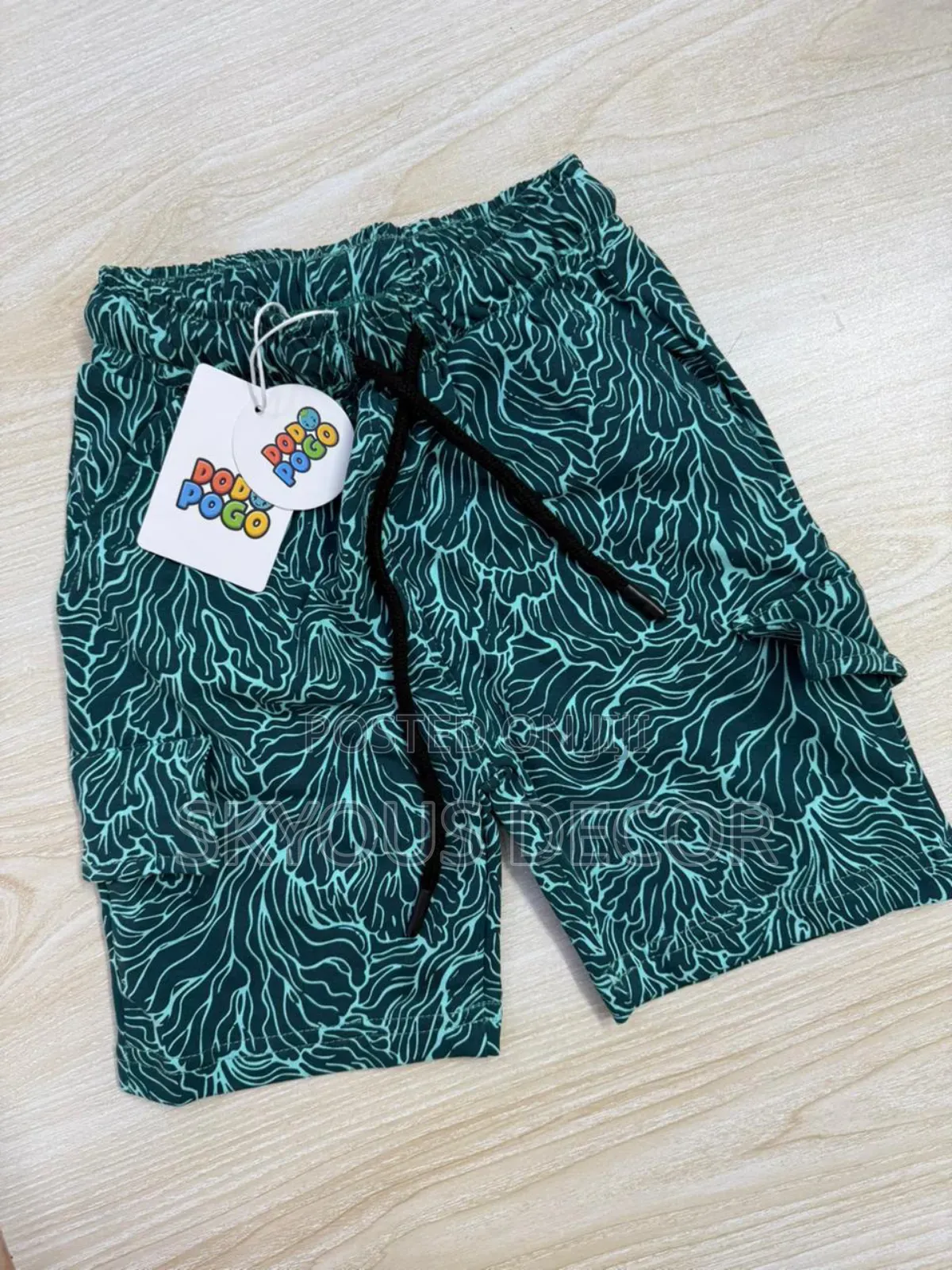 Boys Shorts Side Pockets Arsh and Green Design for Kids 1-10years