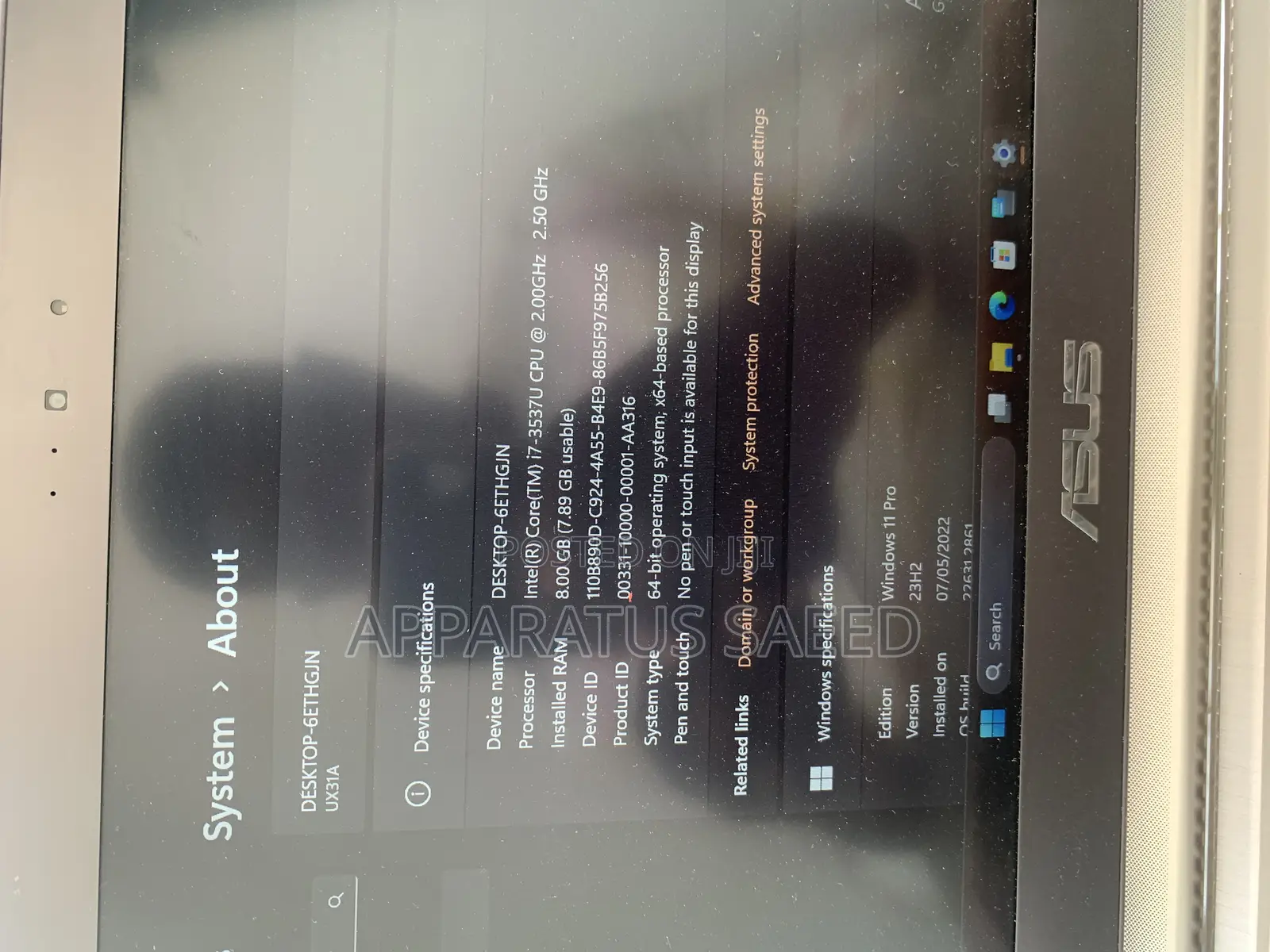Laptop Asus ZenBook UX31A 8GB Intel Core I7 SSD 128GB