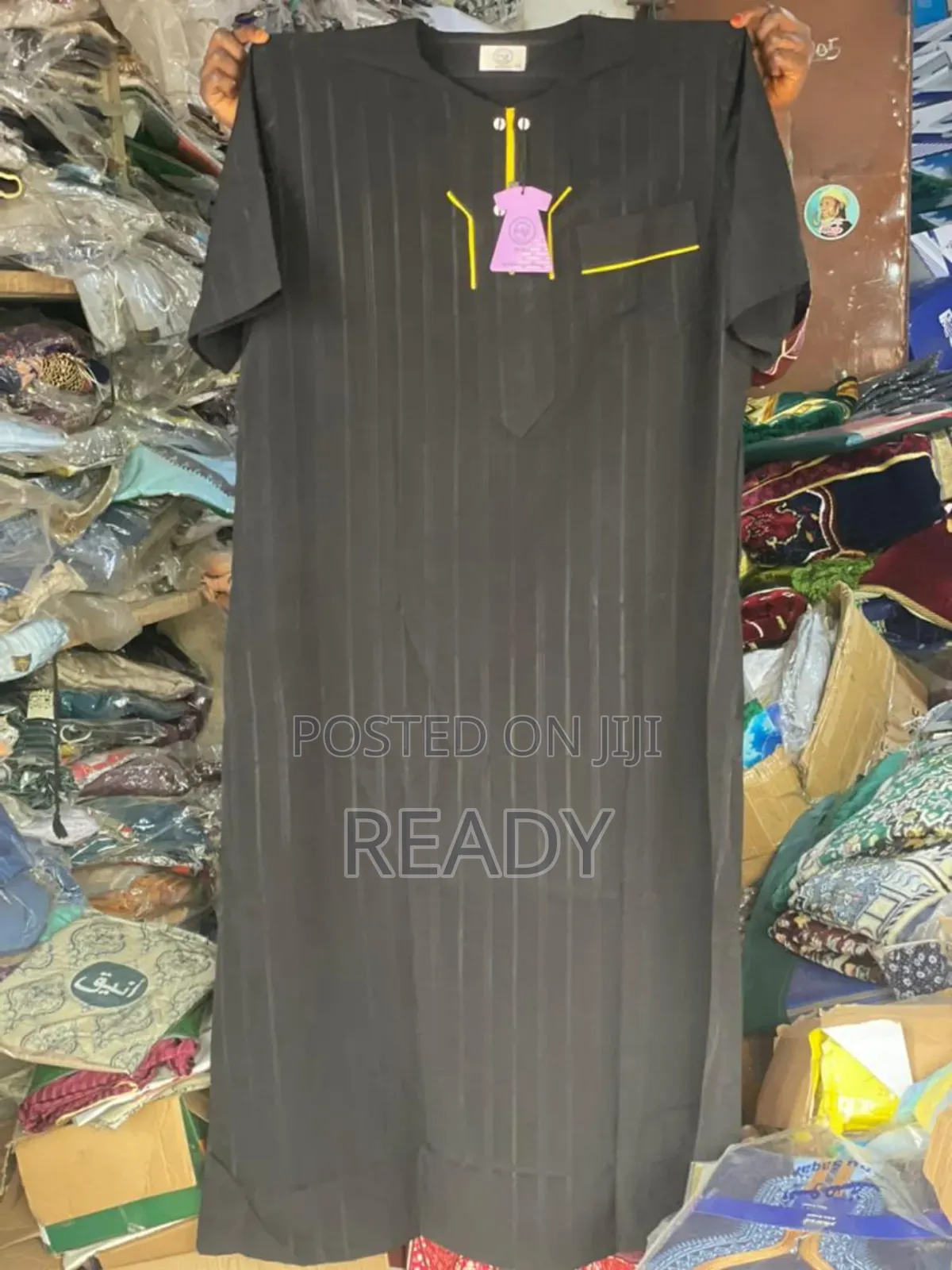 Shortsleeves Black Jalabiya