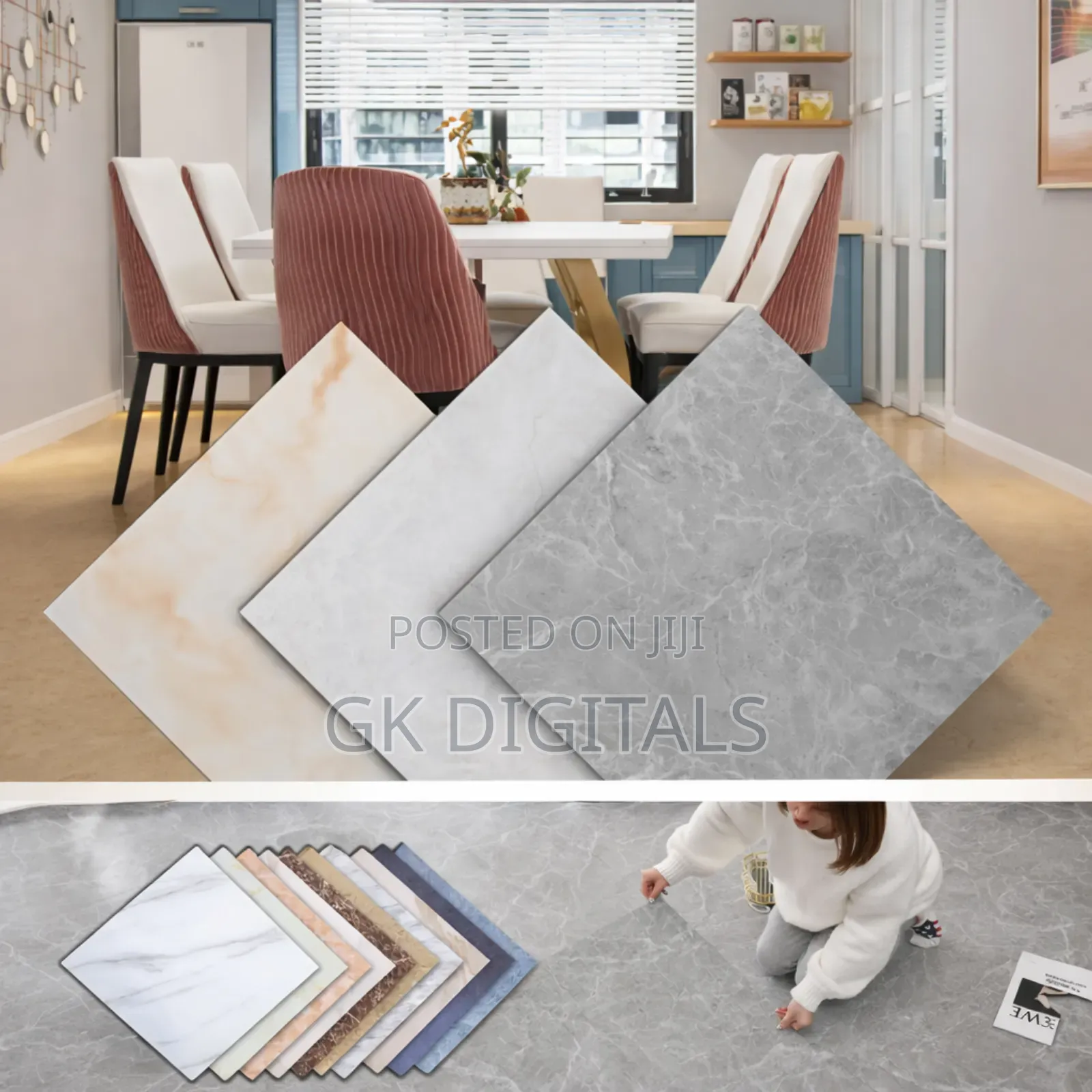 Self-adhesive Marble Floor Stickers | Waterproof, Eco-friendly