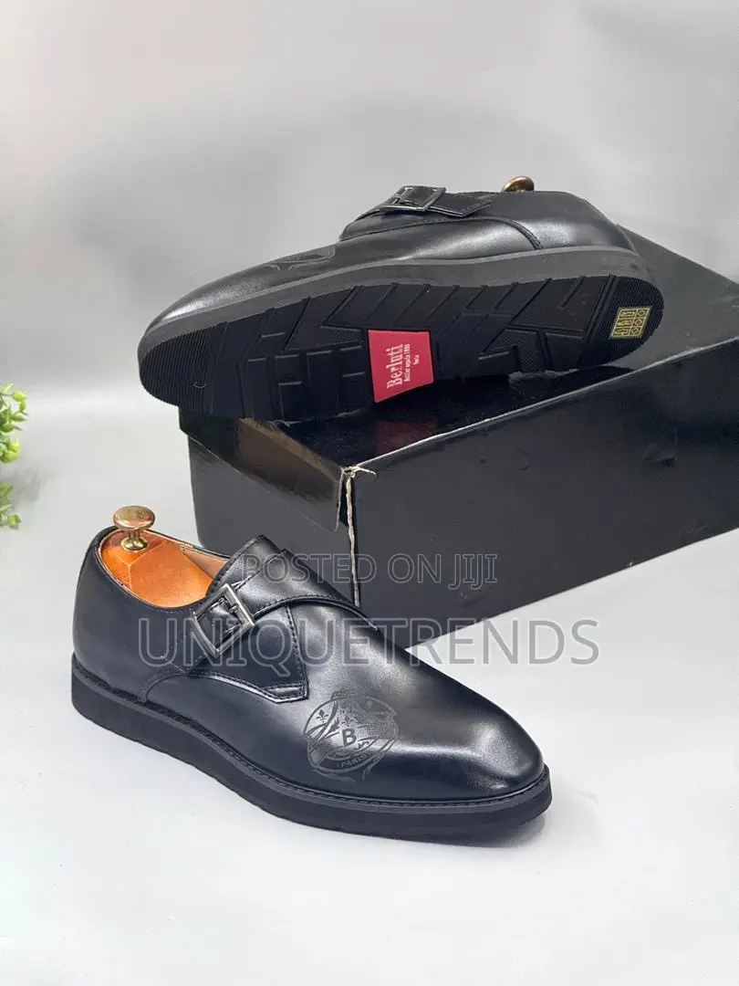 Berluti Single Monk Strap Leather Shoe (All Black)