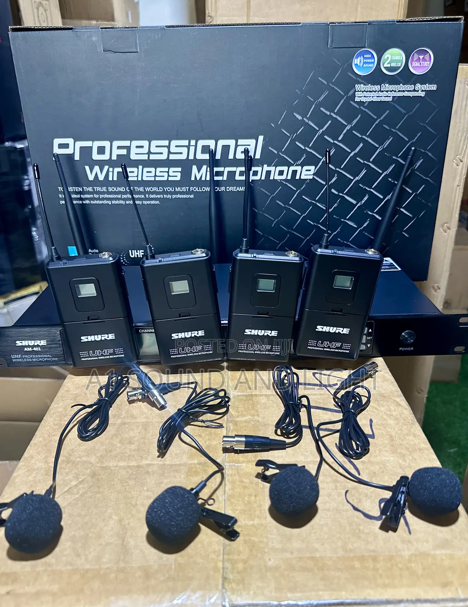Shure Am401 4in1 Wireless Lapel Microphone Set [Black]