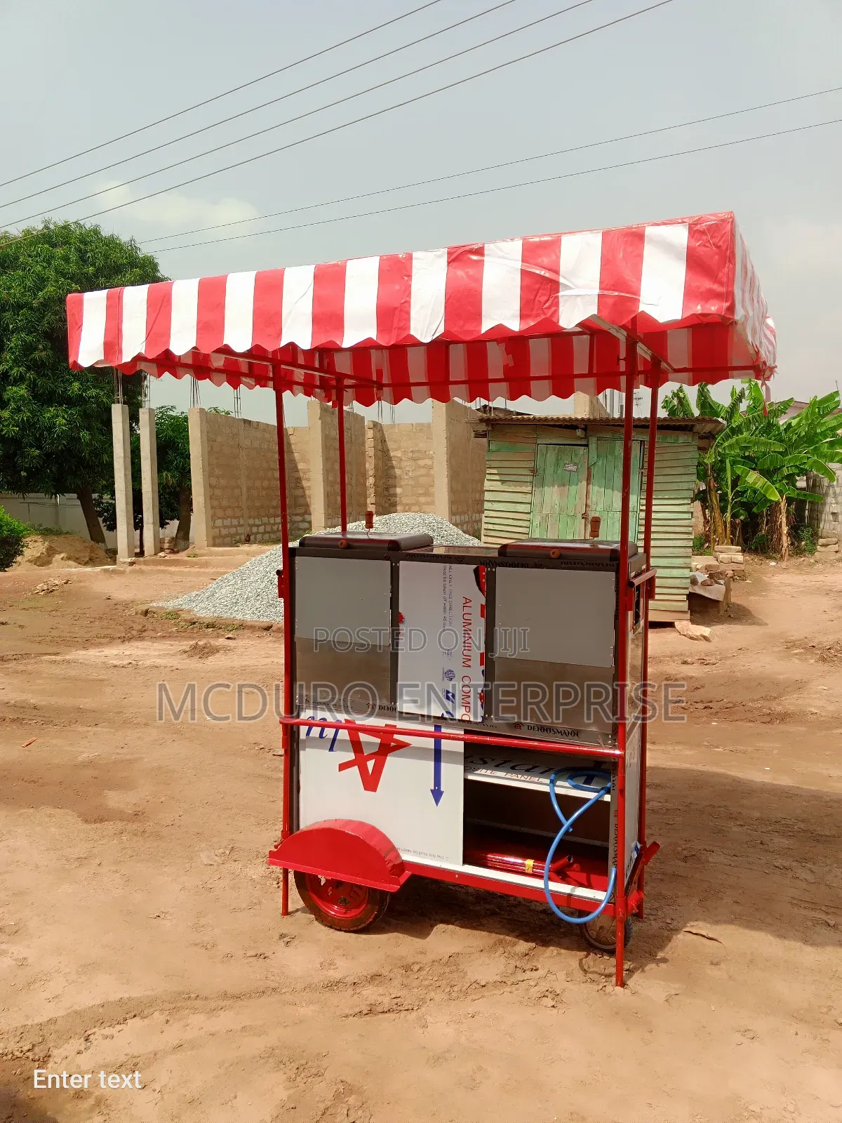 Double Gas and Electric Popcorn Machine on Wheels