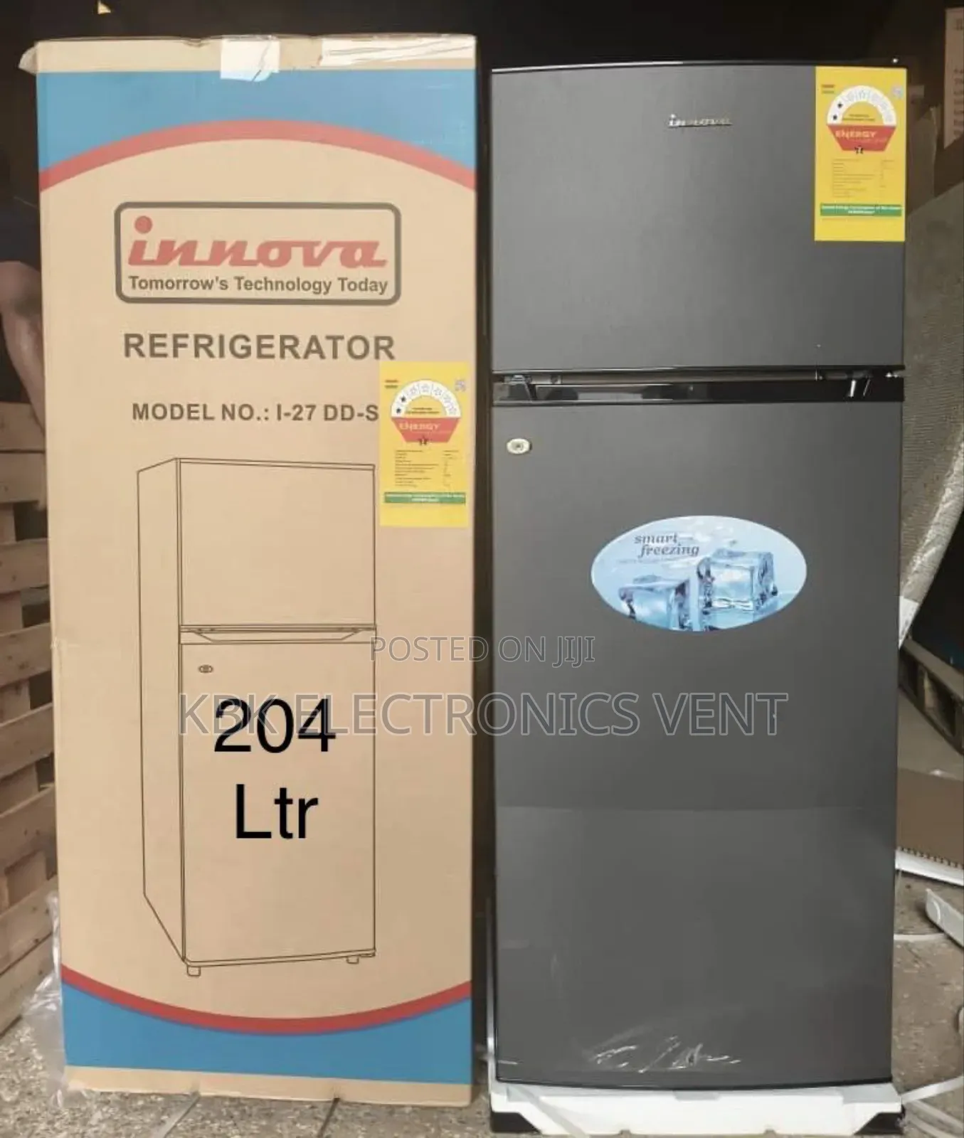 Innova 204liter Double Door Refrigerator Top Mount Freezer