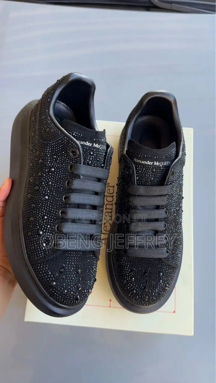 Original Alexander McQueen Black Rhinestones