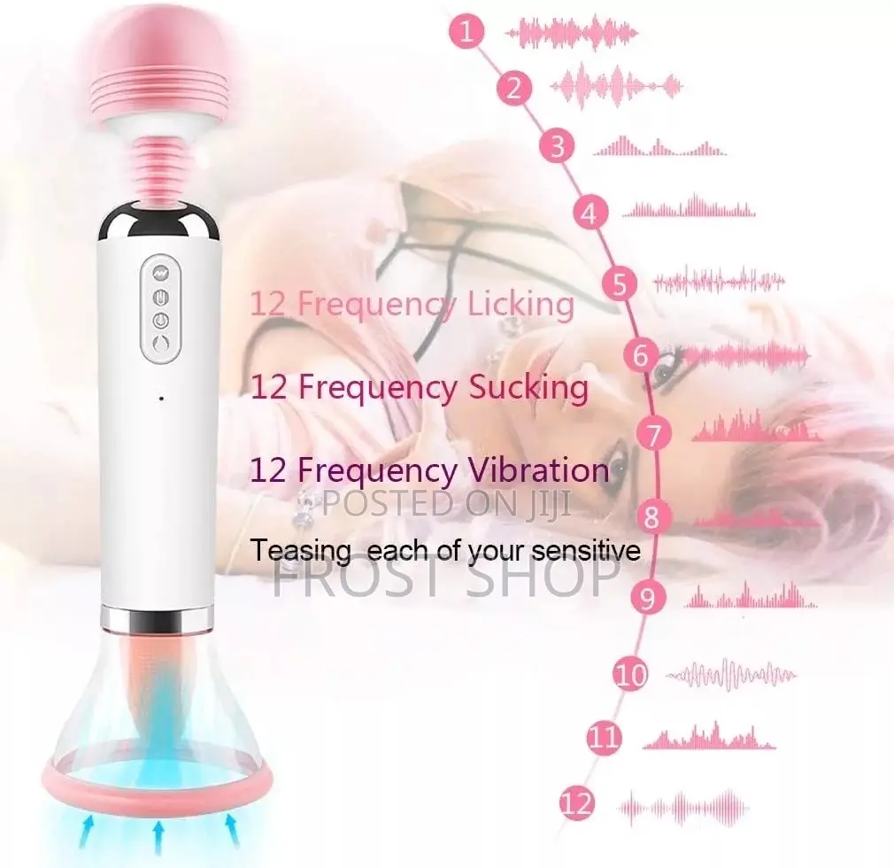 3 in 1 Vibrating Magic Wand With Suction Cup and Tongue