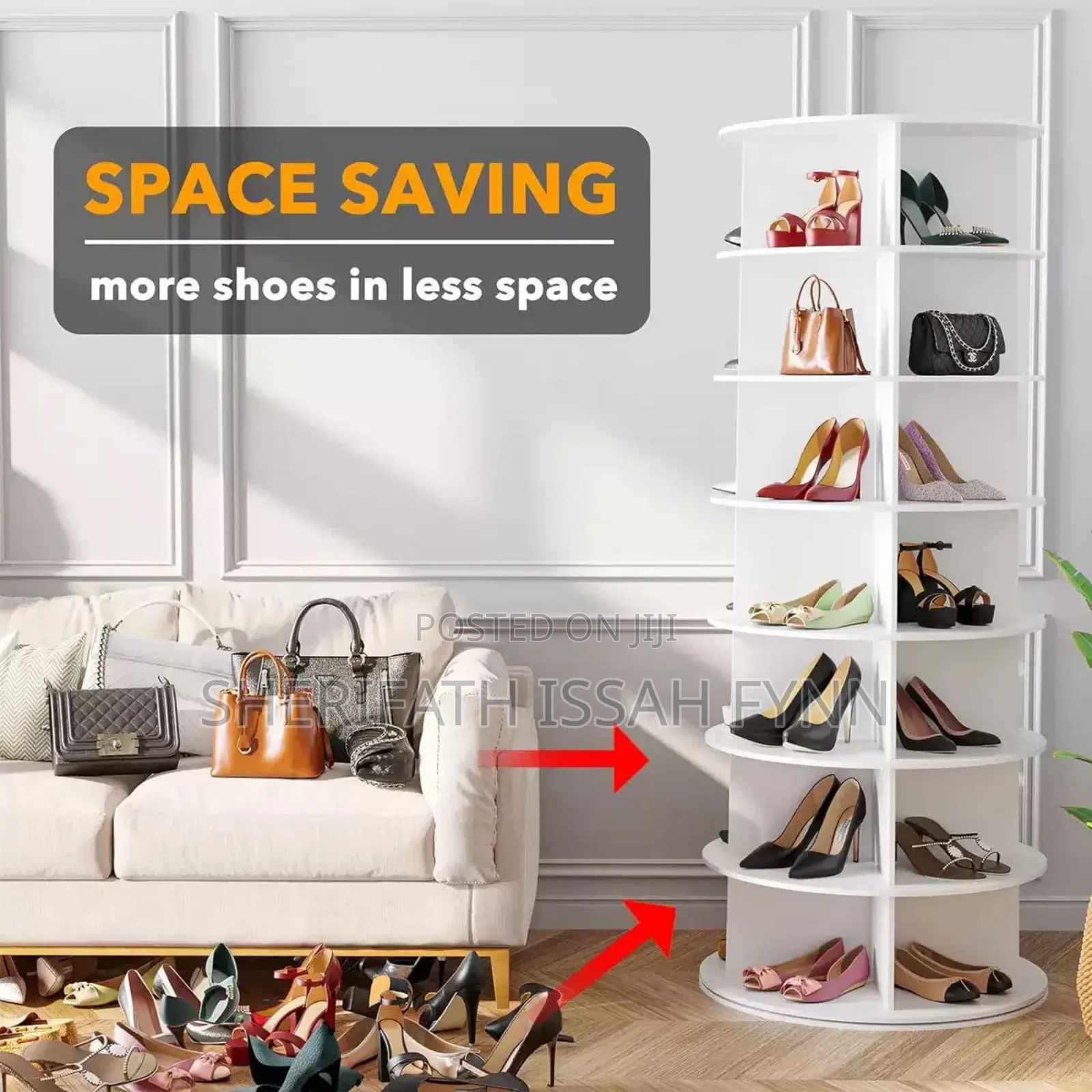 7 Tie Rotating Sheo Rack