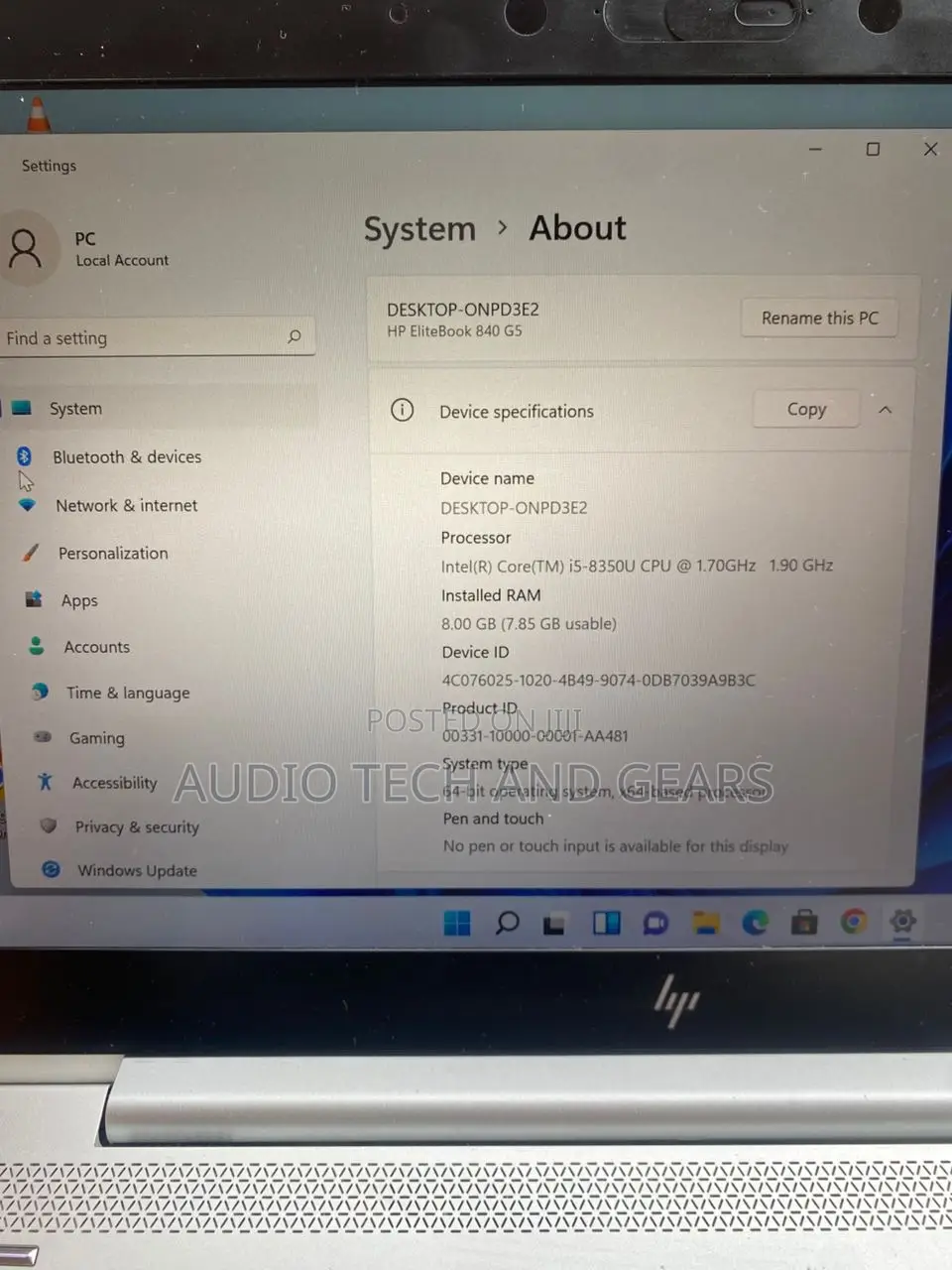 Laptop HP EliteBook 840 G5 8GB Intel Core I5 SSD 256GB