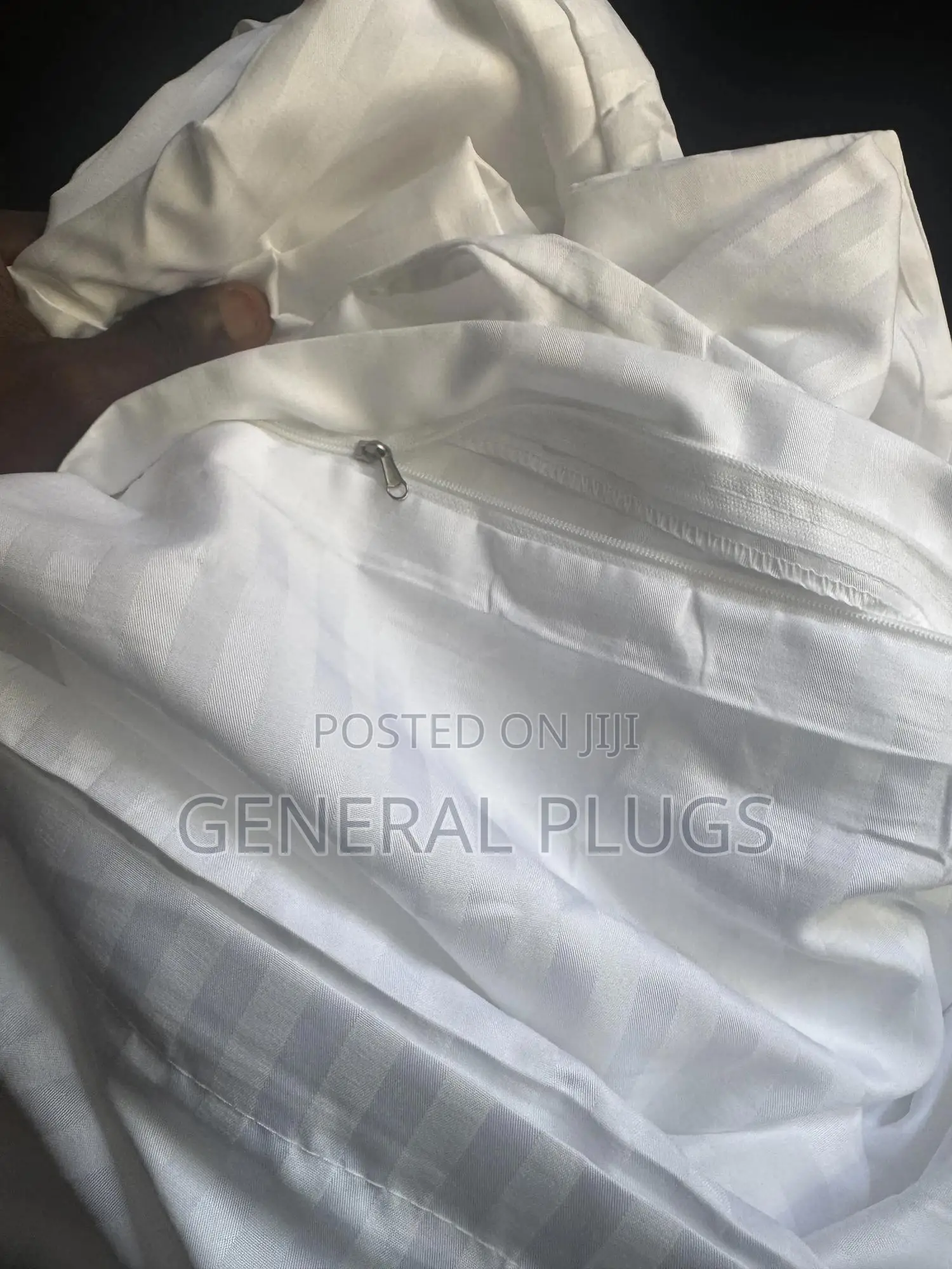 Hotel Luxury Bedding (White Stripped Duvet Covers Only
