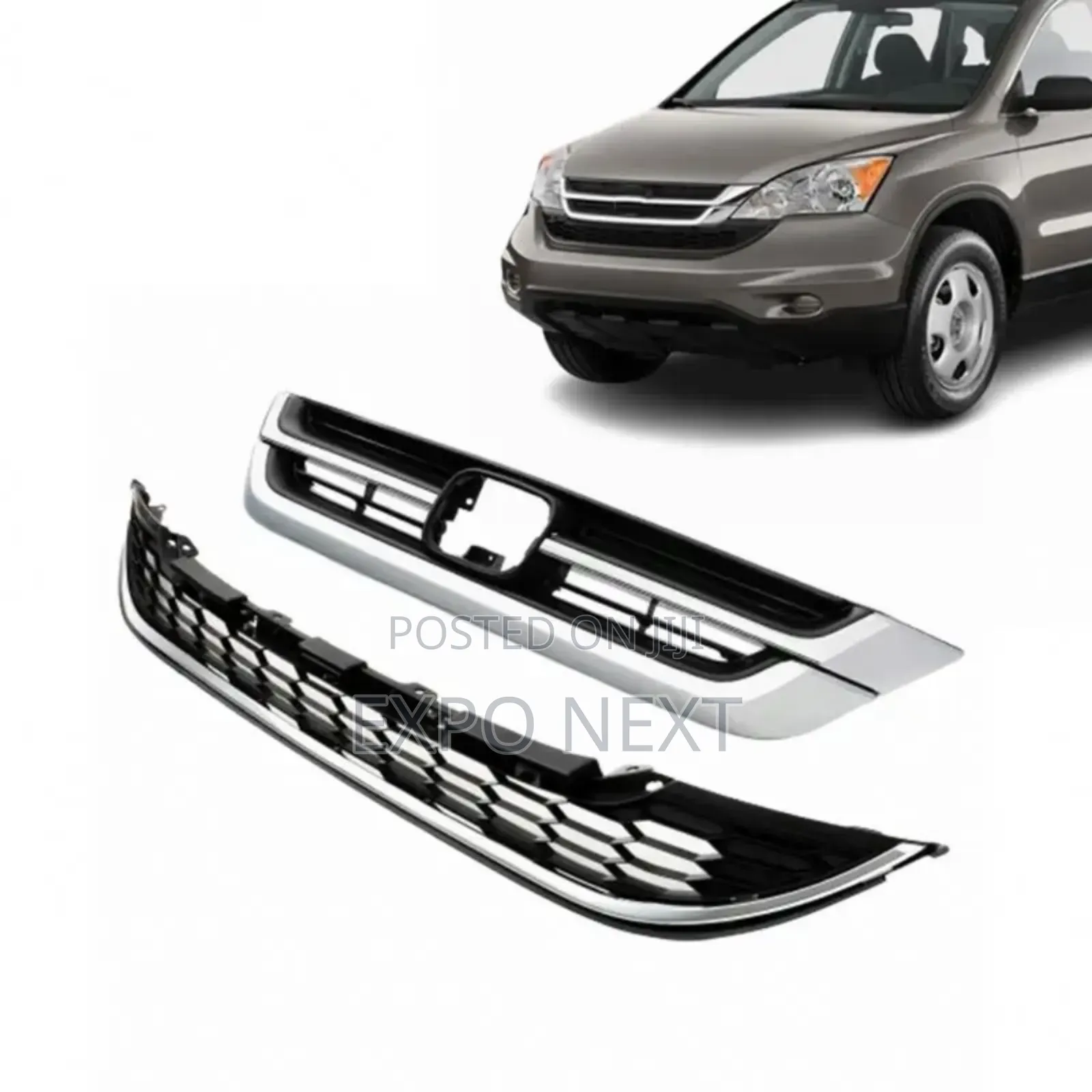 Bumper Upper Grille Abs Chrome Lower Grille For Honda  Cr-v 2010 -2011