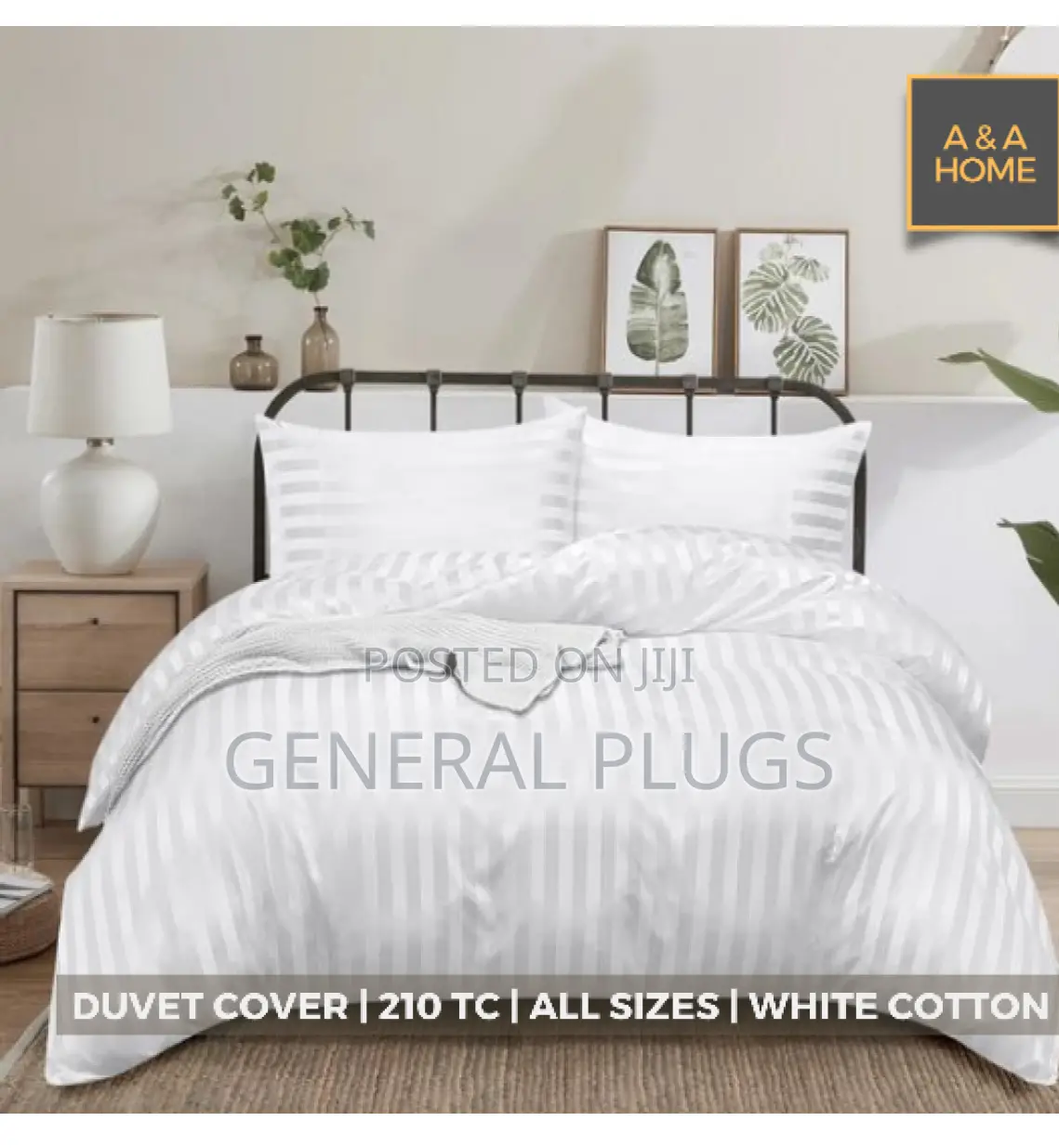 Classic White Stripped Duvet Cover Only For Hotels