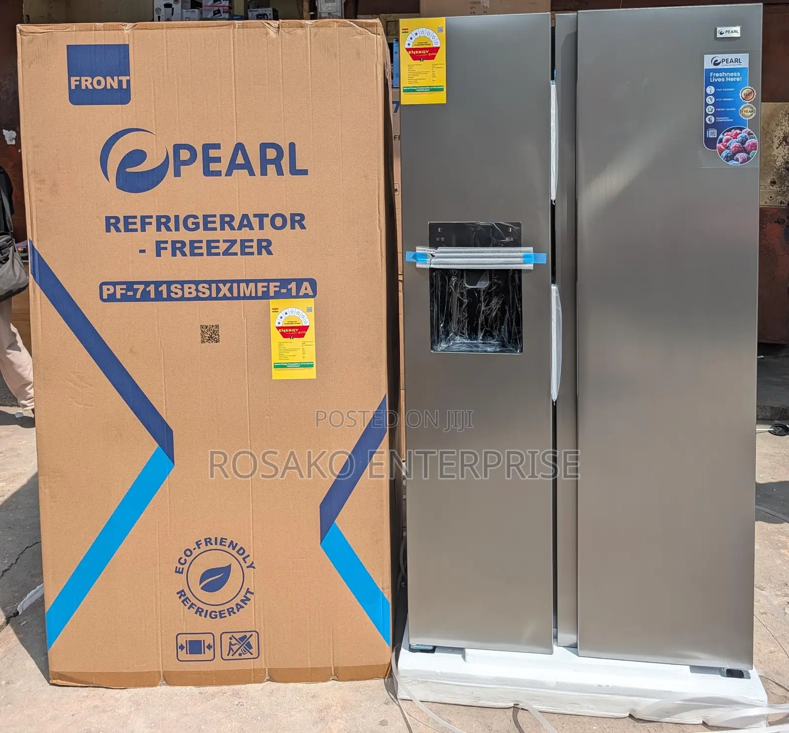 Pearl 513l Side Be Side Fridge With Water Dispenser *513ltrs*
