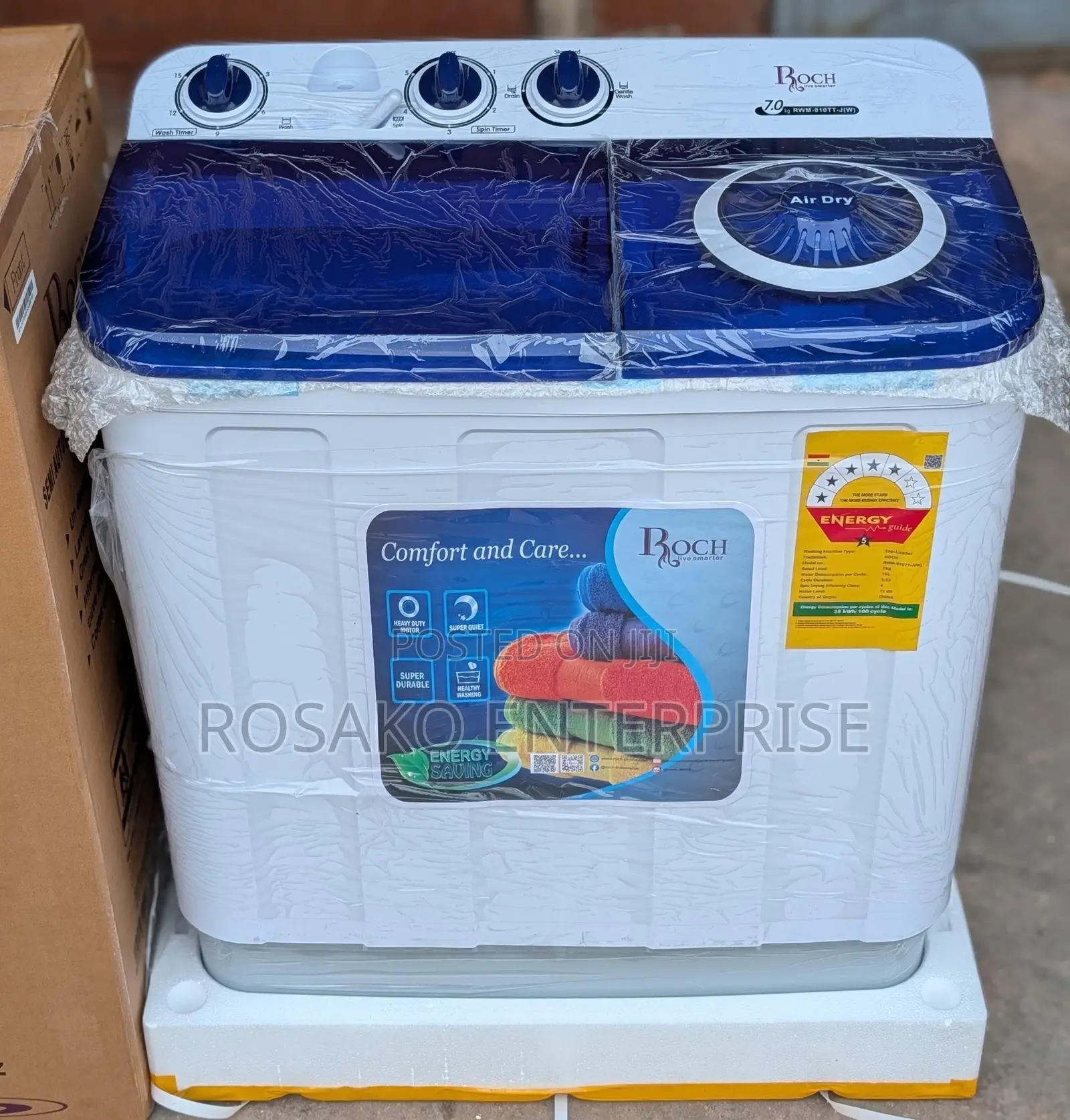 Roch 7kg Semi Automatic Washing Machine Twin Tub