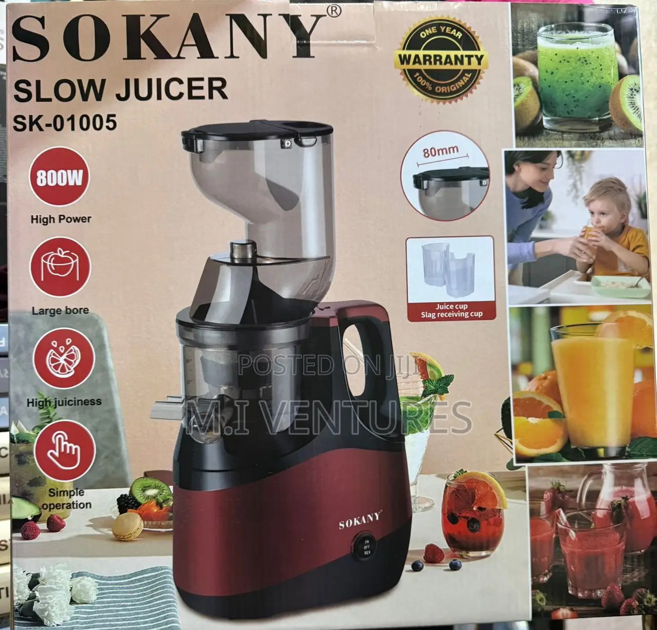 Sokany Slow Juicer-800w High Power(Sk-01005)