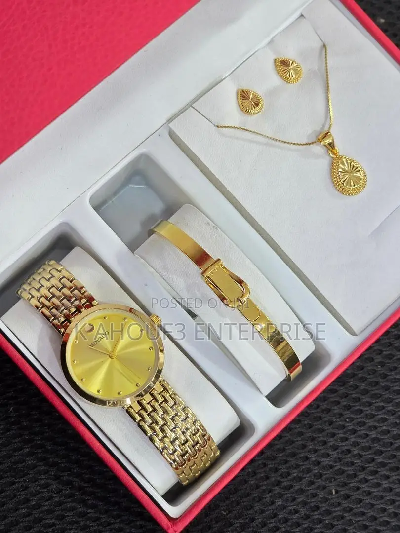 Ladies Watch With Bracelet, Earrings and Chain Available