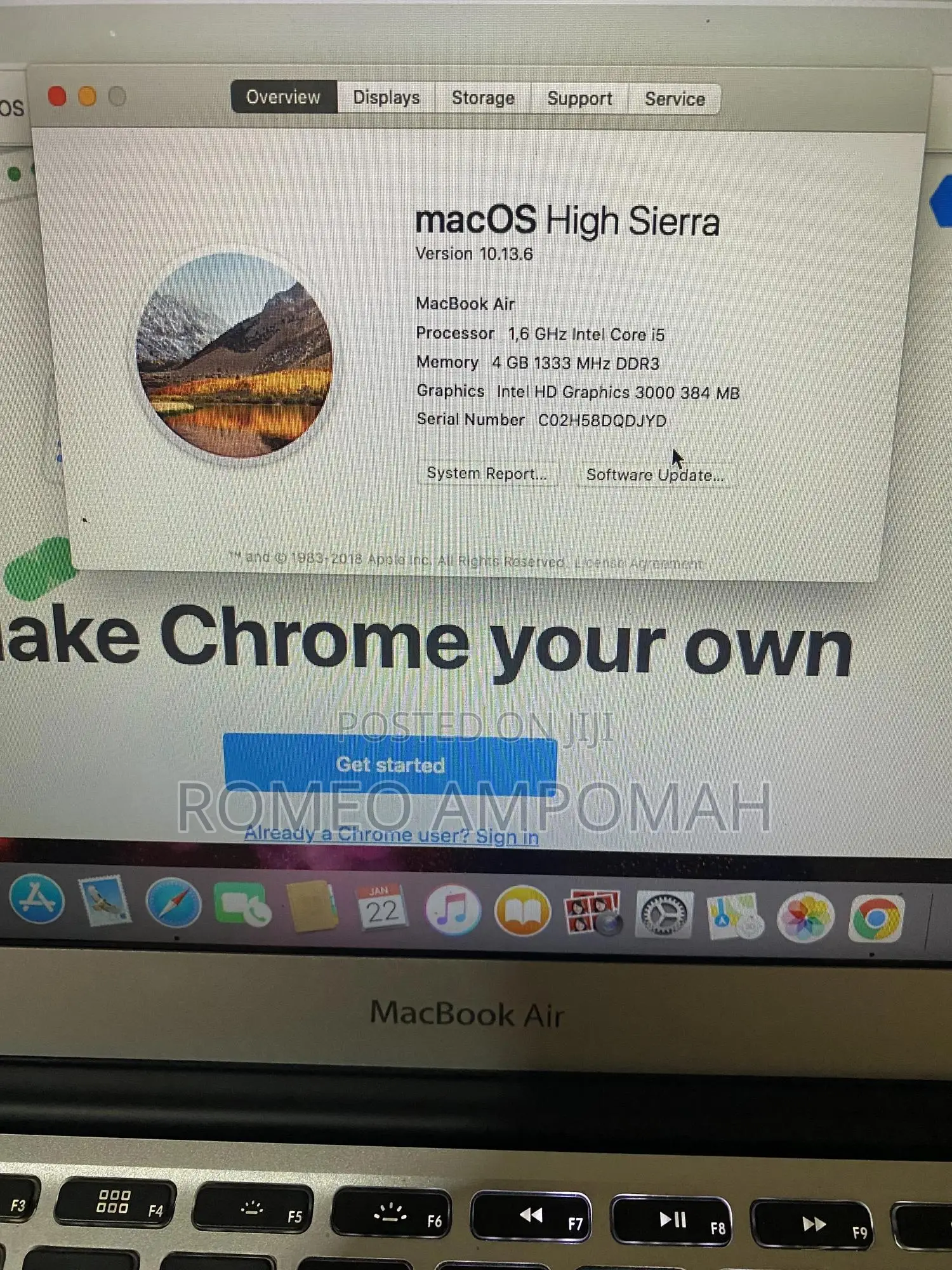 Laptop Apple MacBook Air 4GB Intel Core i5 SSD 128GB
