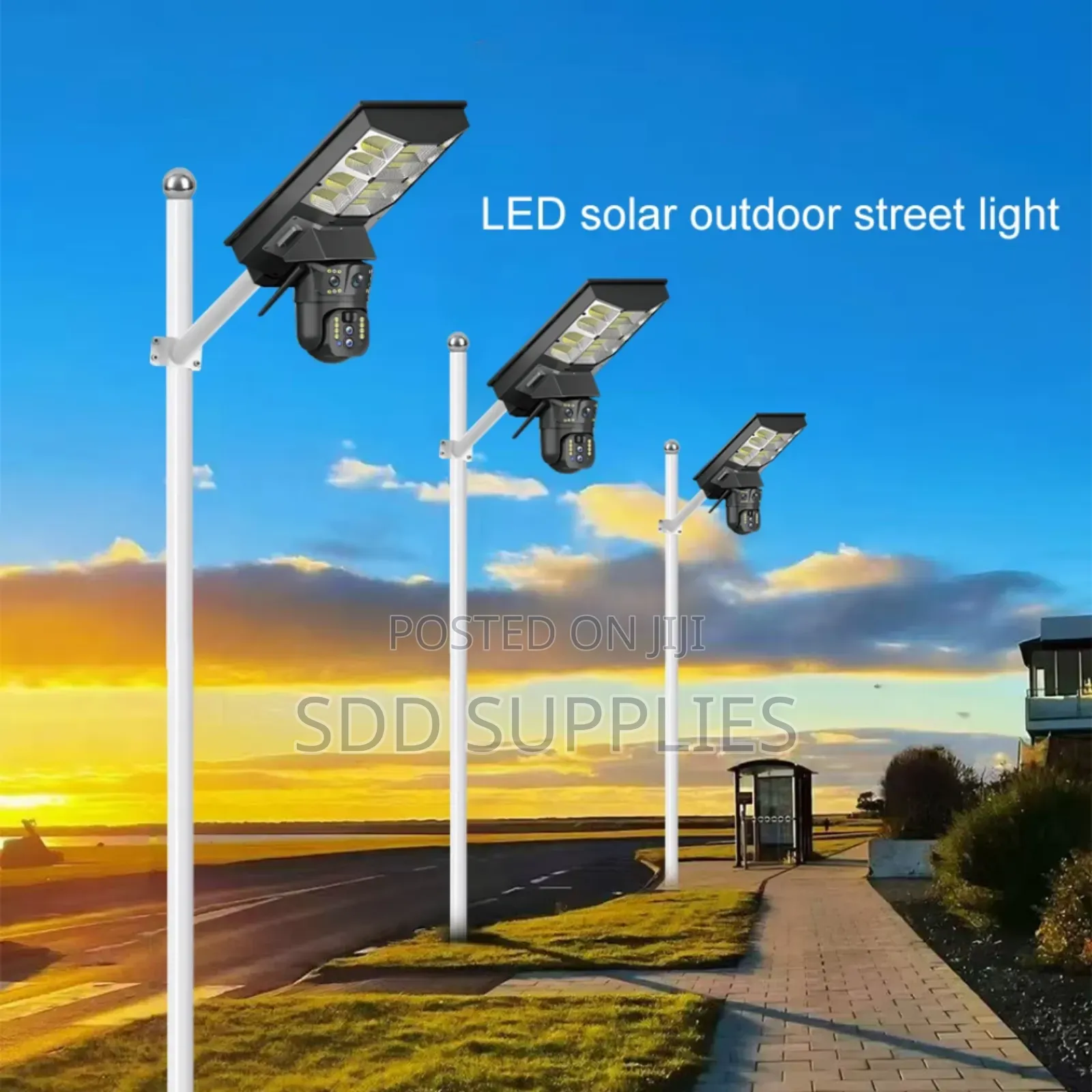 Double Dual Lens Wifi Solar Streetlight Street Light Security Camera