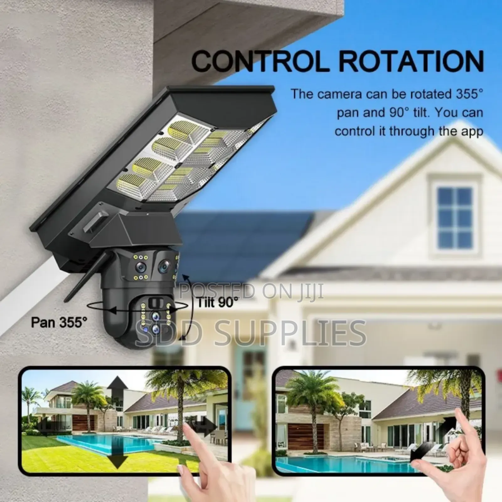 Double Dual Lens Wifi Solar Streetlight Street Light Security Camera