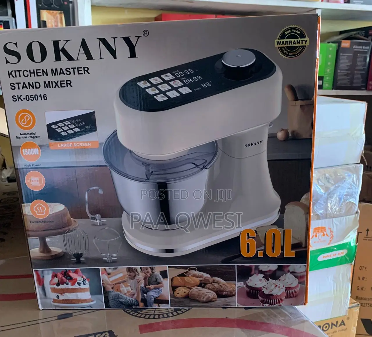 Sokany Kitchen Master Stand Mixer 6l Professional Baking Dough Mixer