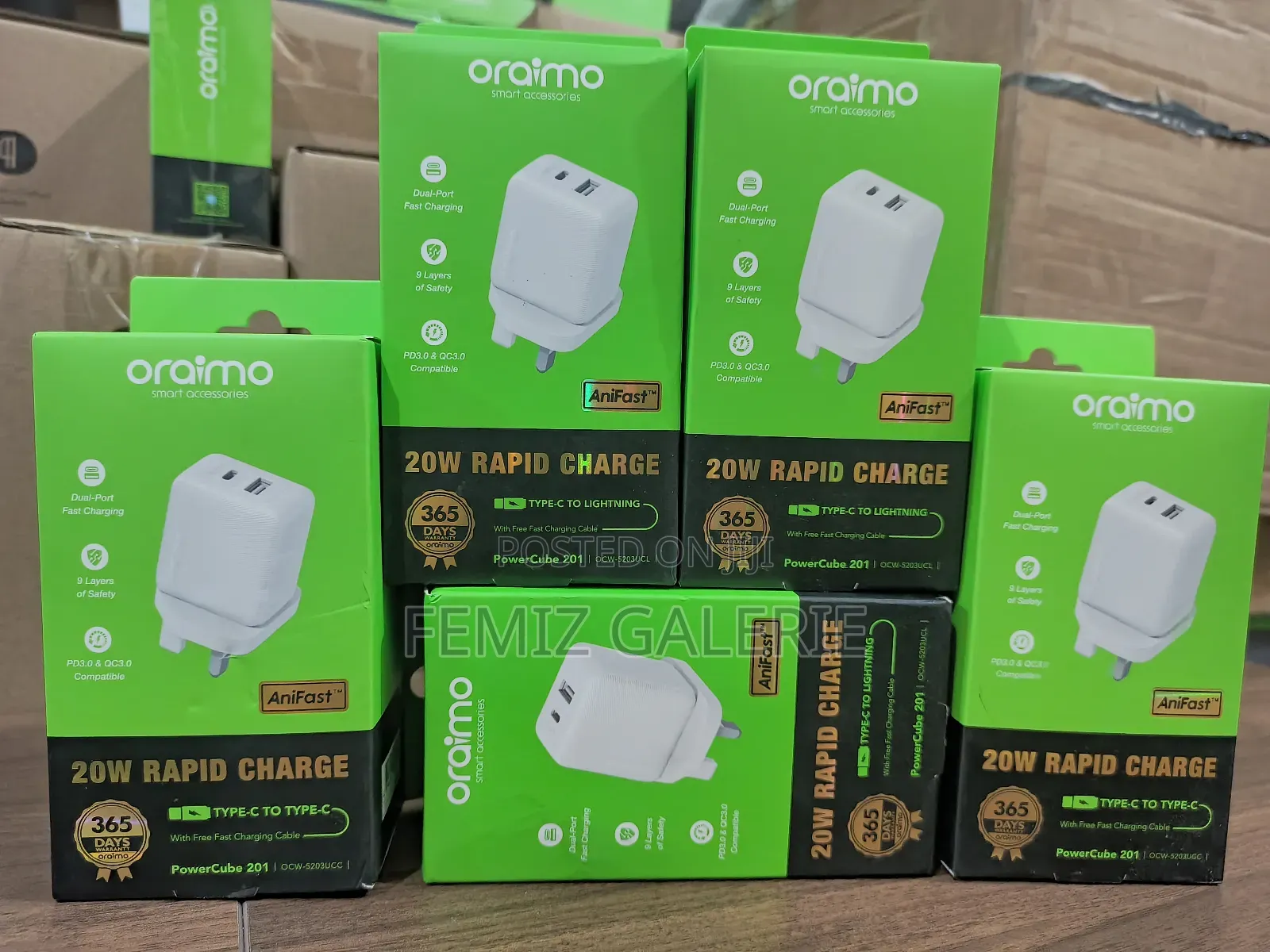 Oraimo Powercube 201 Uk Type Plug 20w Charger Kit