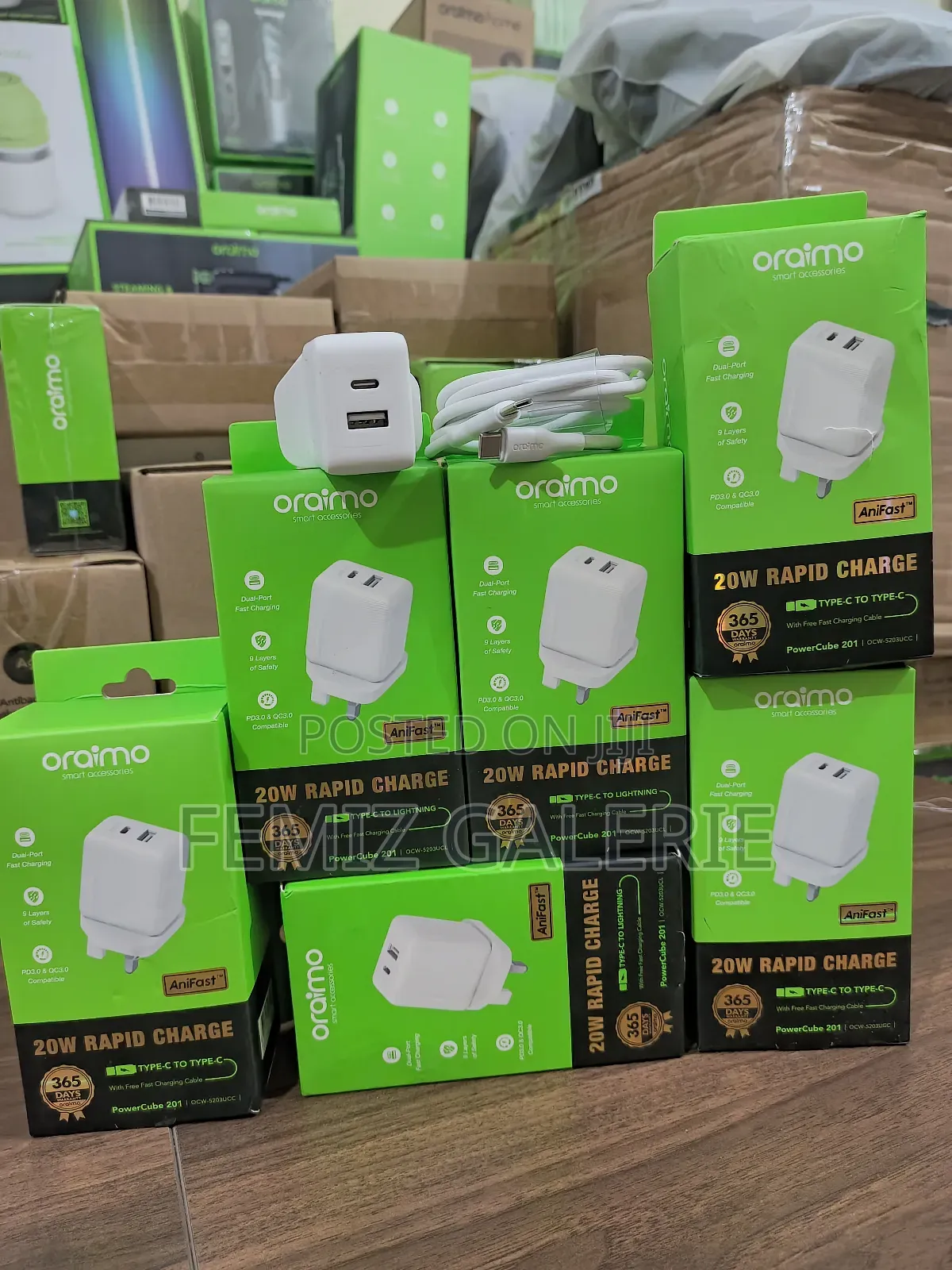Oraimo Powercube 201 Uk Type Plug 20w Charger Kit